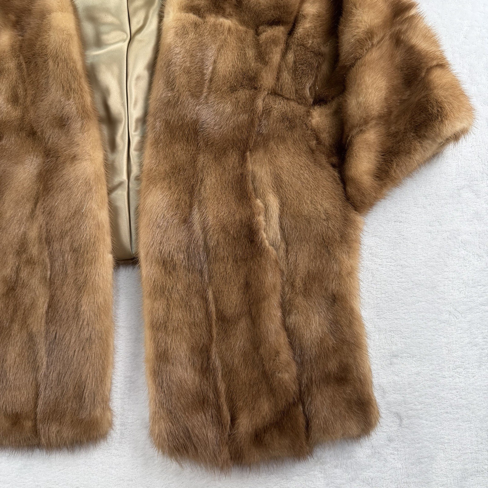 Vintage 1950s Real Fur Stole Cape Brown Mink Fur Shawl Wrap Old Hollywood Glam