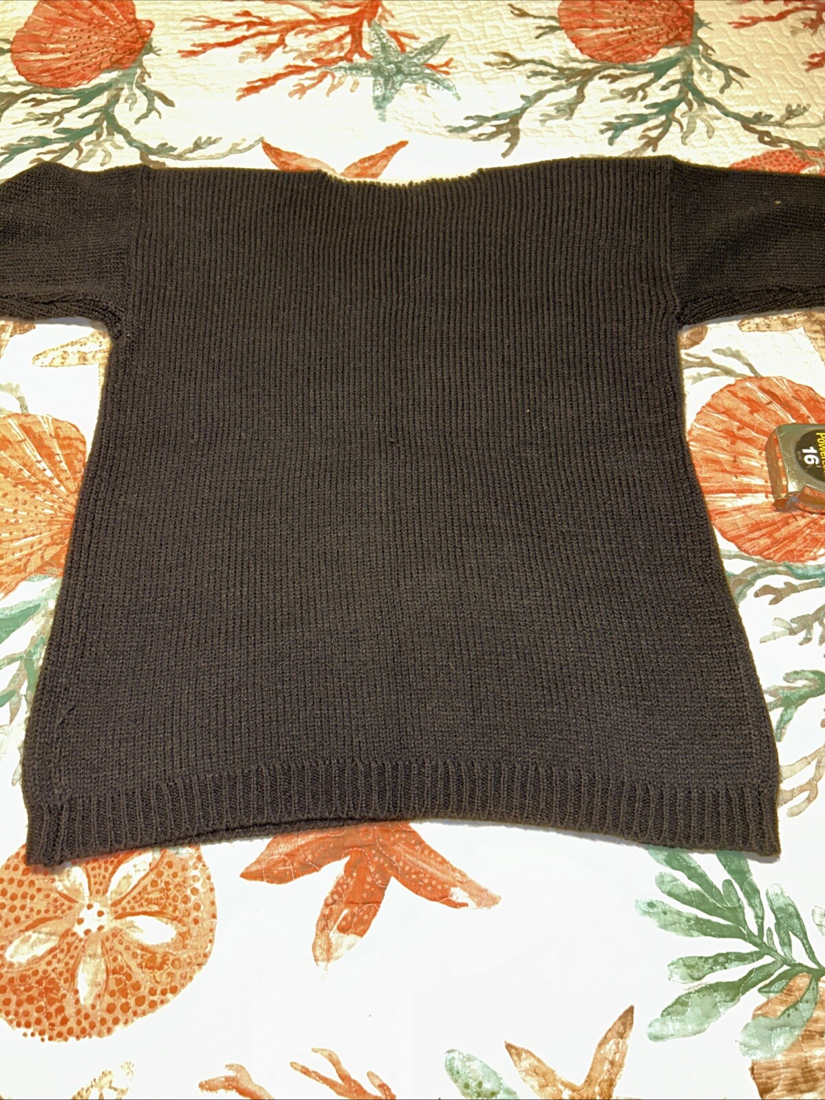 Dana Scott Womens S Vintage Sweater Black & Cream Gold Beads Party Holiday
