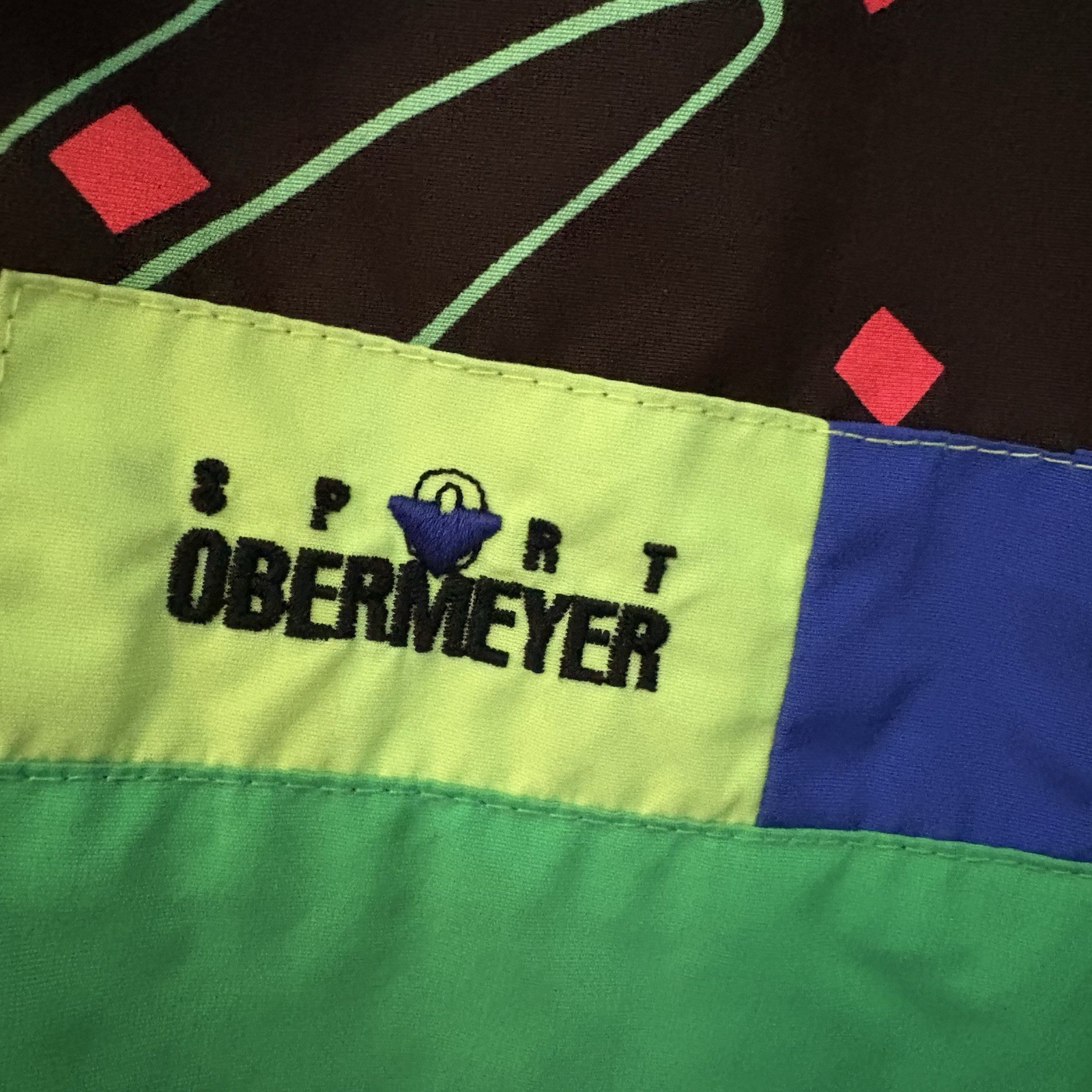 Obermeyer Vintage Pullover Windbreaker Abstract 80’s Pattern Neon Juniors Sz 18