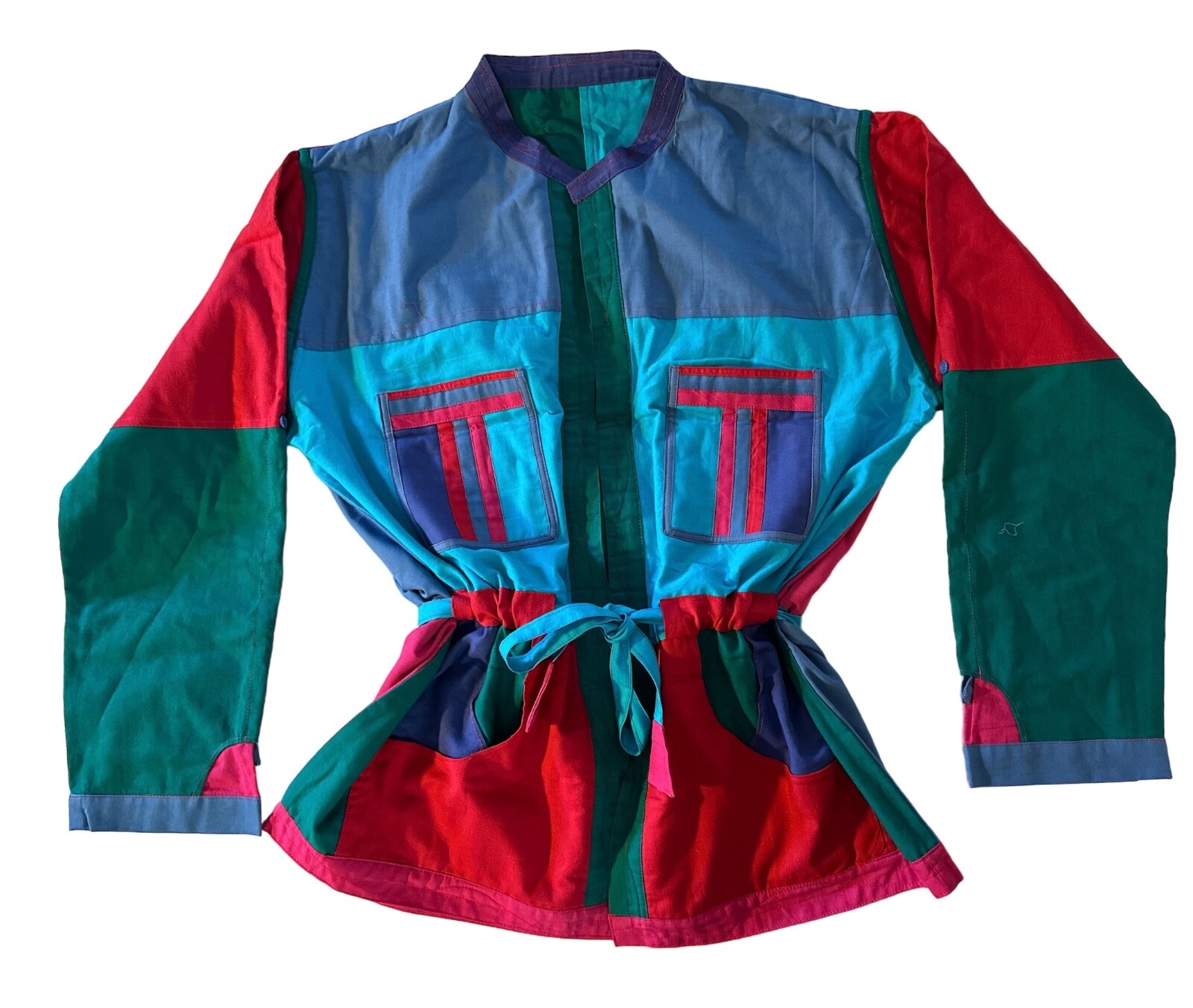 Vintage 90s Y2K Color Block Reversible Jacket Purse 2 in 1 Unisex Small-XXL Bold