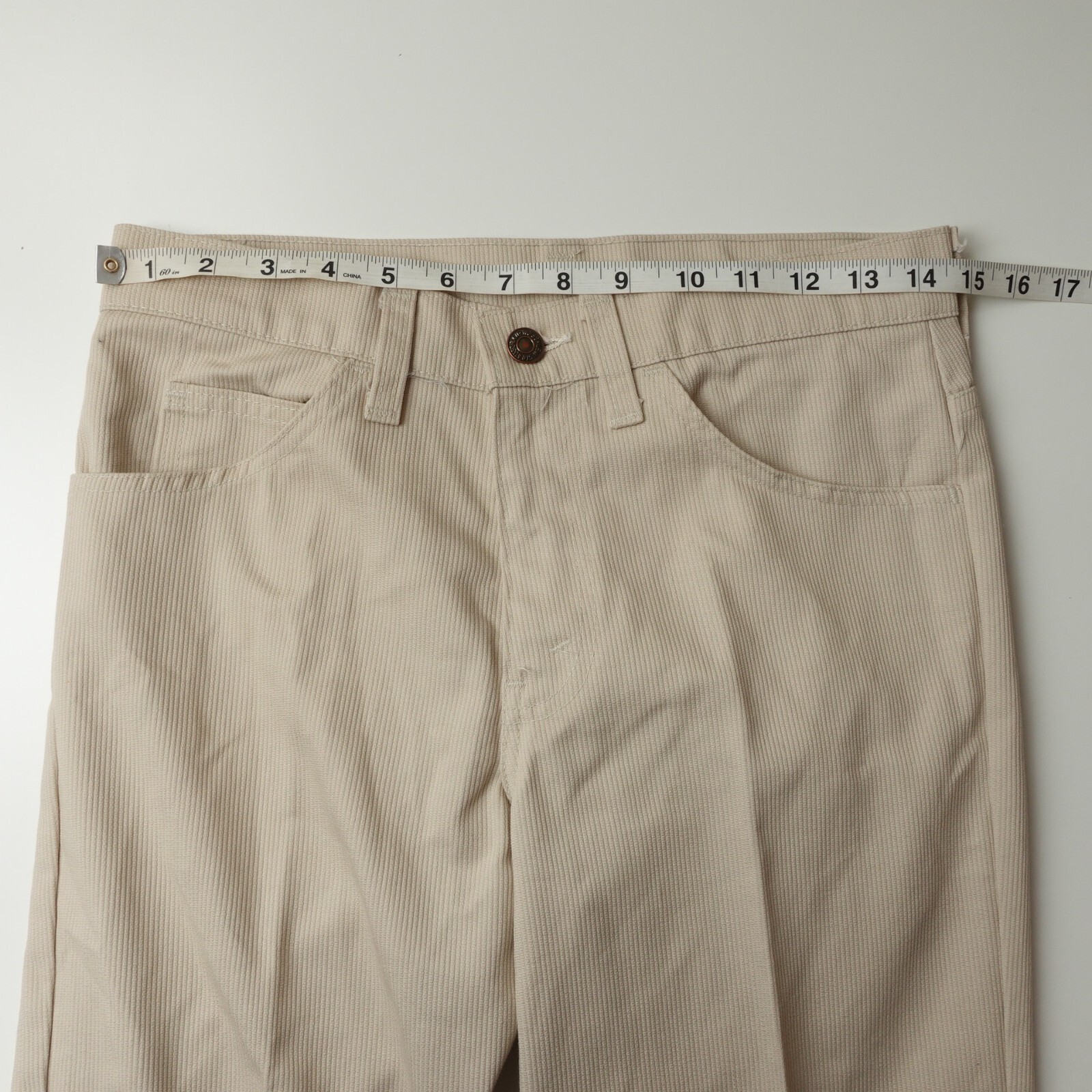 Vintage 70s Levi’s Women’s Sta-Prest Flared Pants Size 29×34 Ribbed Talon Zip