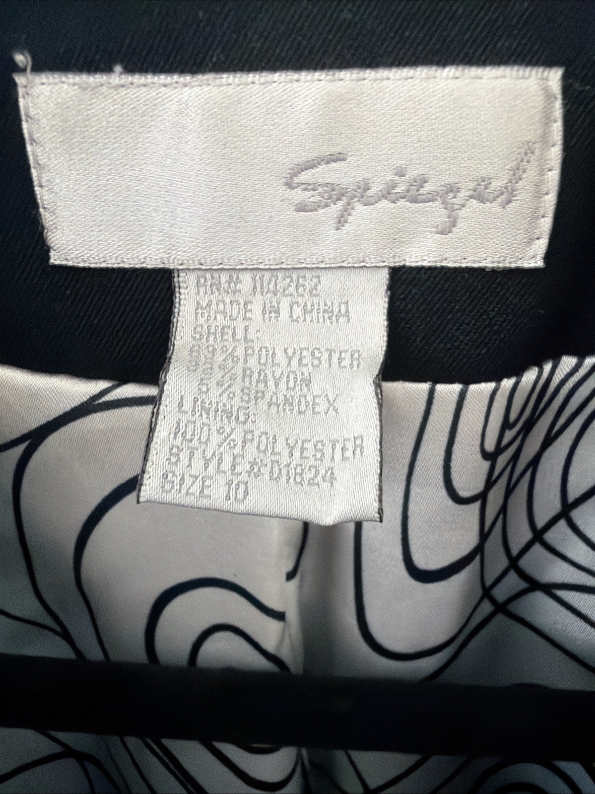 Spiegel Vintage Military Style Jacket Black Women’s Size 10 NWOT