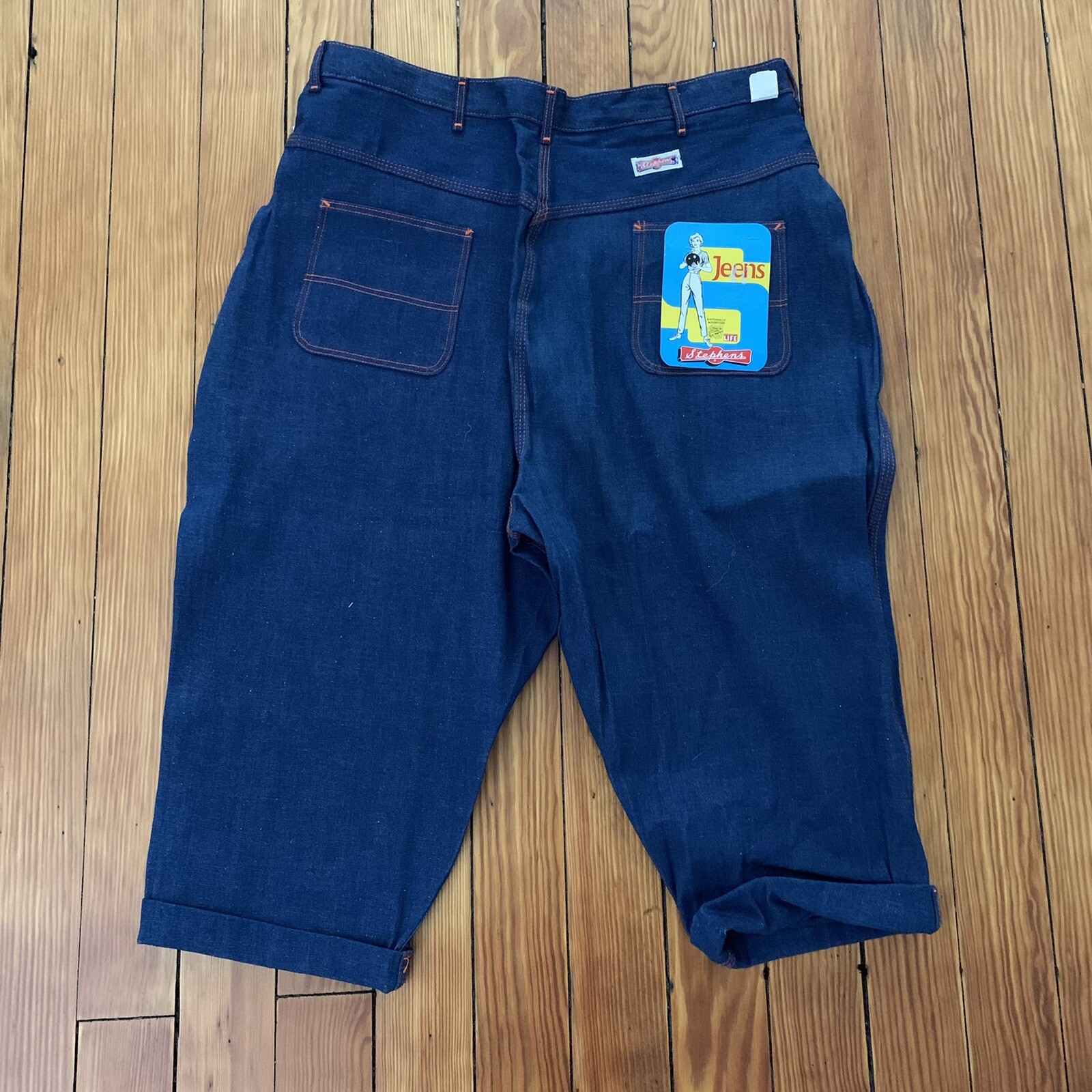 Vintage 1950’s Stephens Sanforized NWT Side Zip High Waist Denim Shorts SZ.XXL