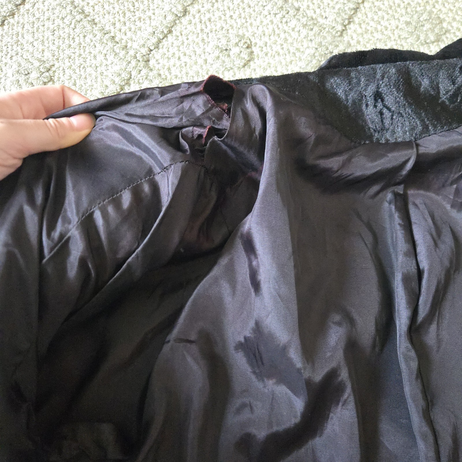 1960s Vintage Swing / Opera Coat Black Faux Fur ILGWU Union Made Double Breasted