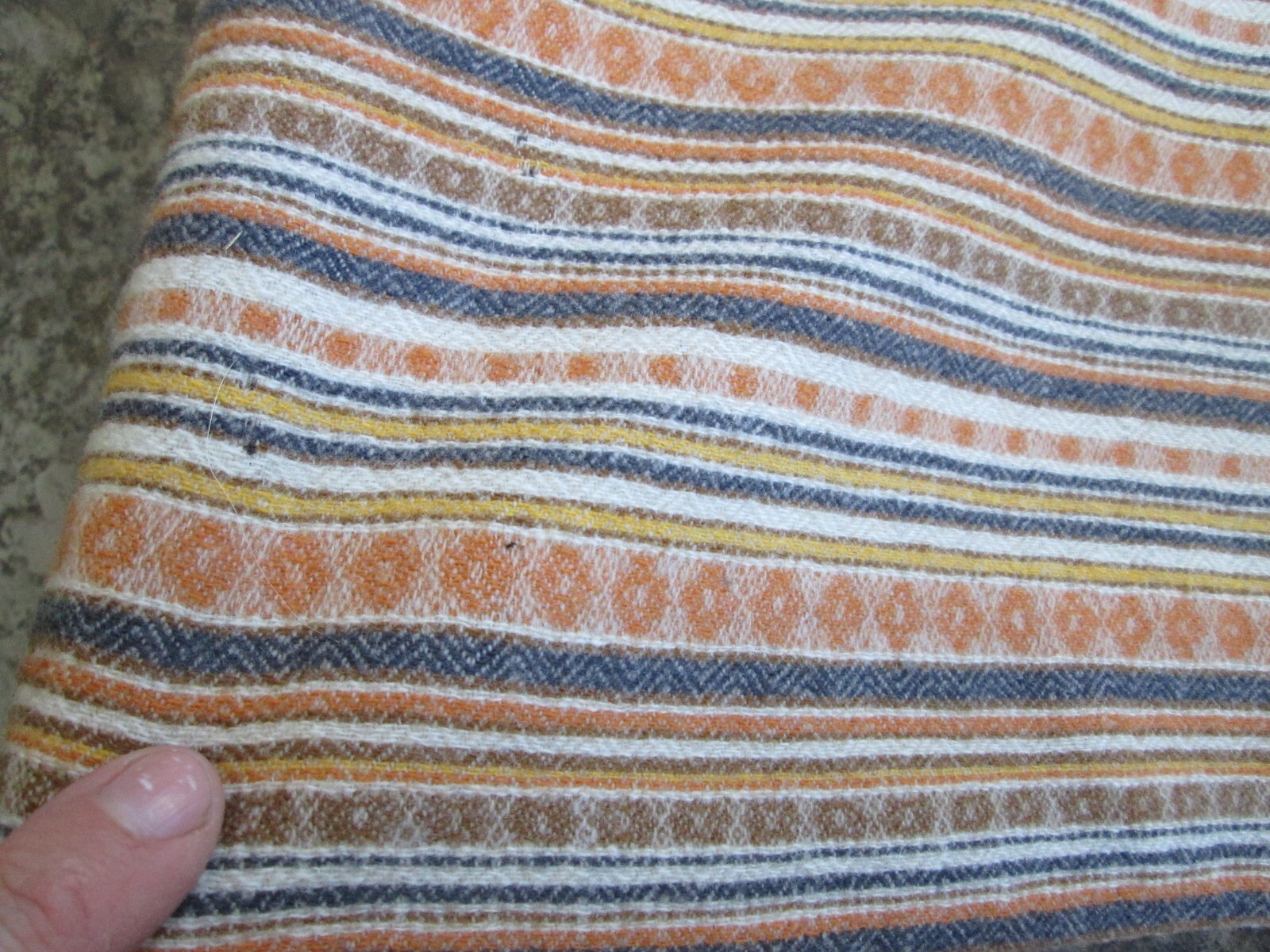 Vintage Pendleton 100% Wool Skirt 14 27″ Waist Orange Brown Stripe Long Fabric