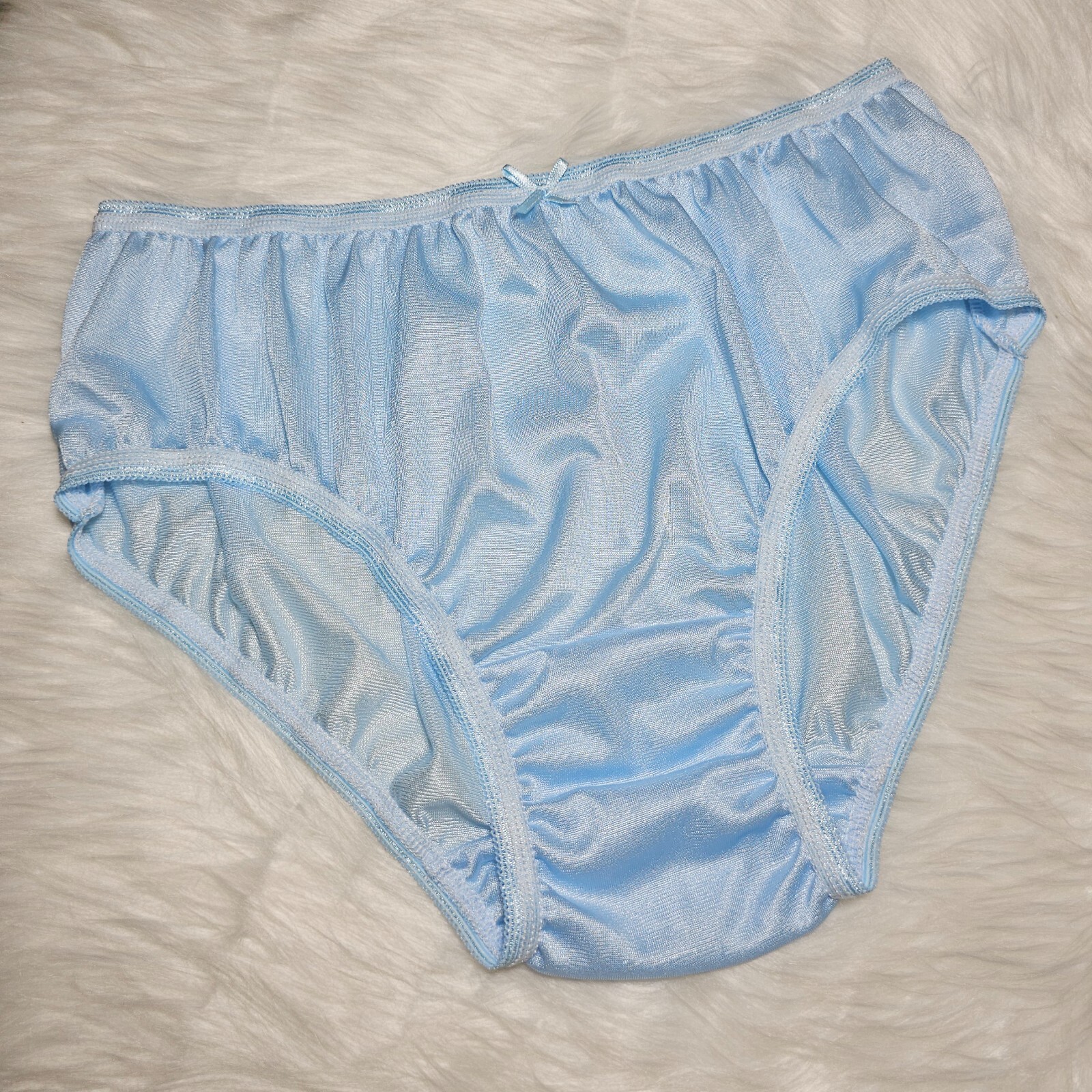 Lot of 6 Vintage Slippery Nylon Panties Sissy Sheer Briefs Size 7-8 Hip 38-42″