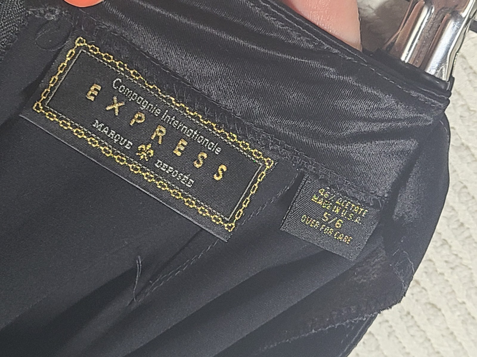 Vtg 1990s Express Black Satin Pants Wide Leg 5/6 31w Mall Brand y2k Evening