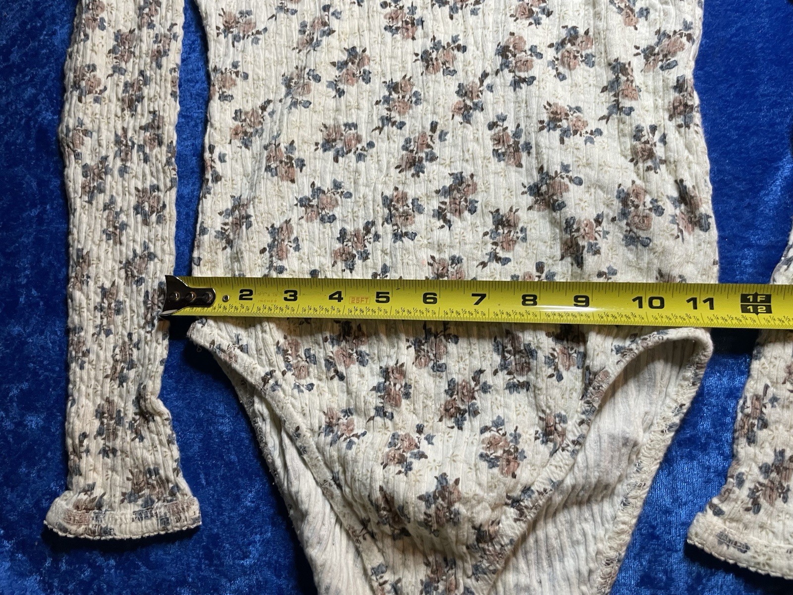 Vintage 90s One Step Up Floral Bodysuit Long Sleeve Western Cowgirl Boho Medium