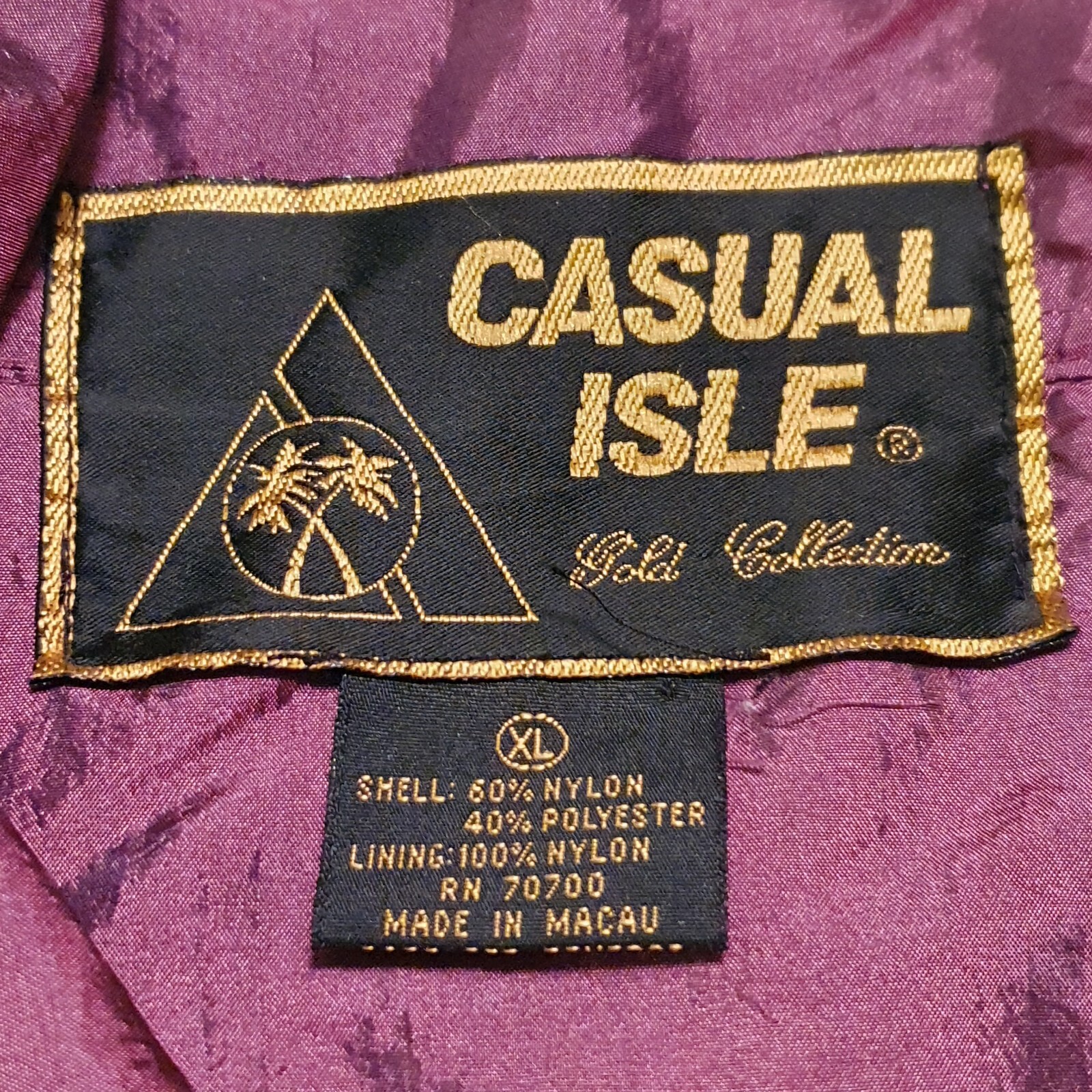 Vintage 80’s Casual Isle XL Burgundy Wine Windbreaker Iridescent Jacket