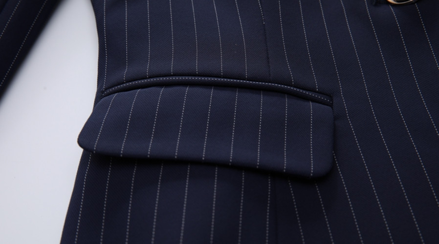 Korean Striped Blazer Jacket Pant Suit Office Ladies Business Wear Formal Set