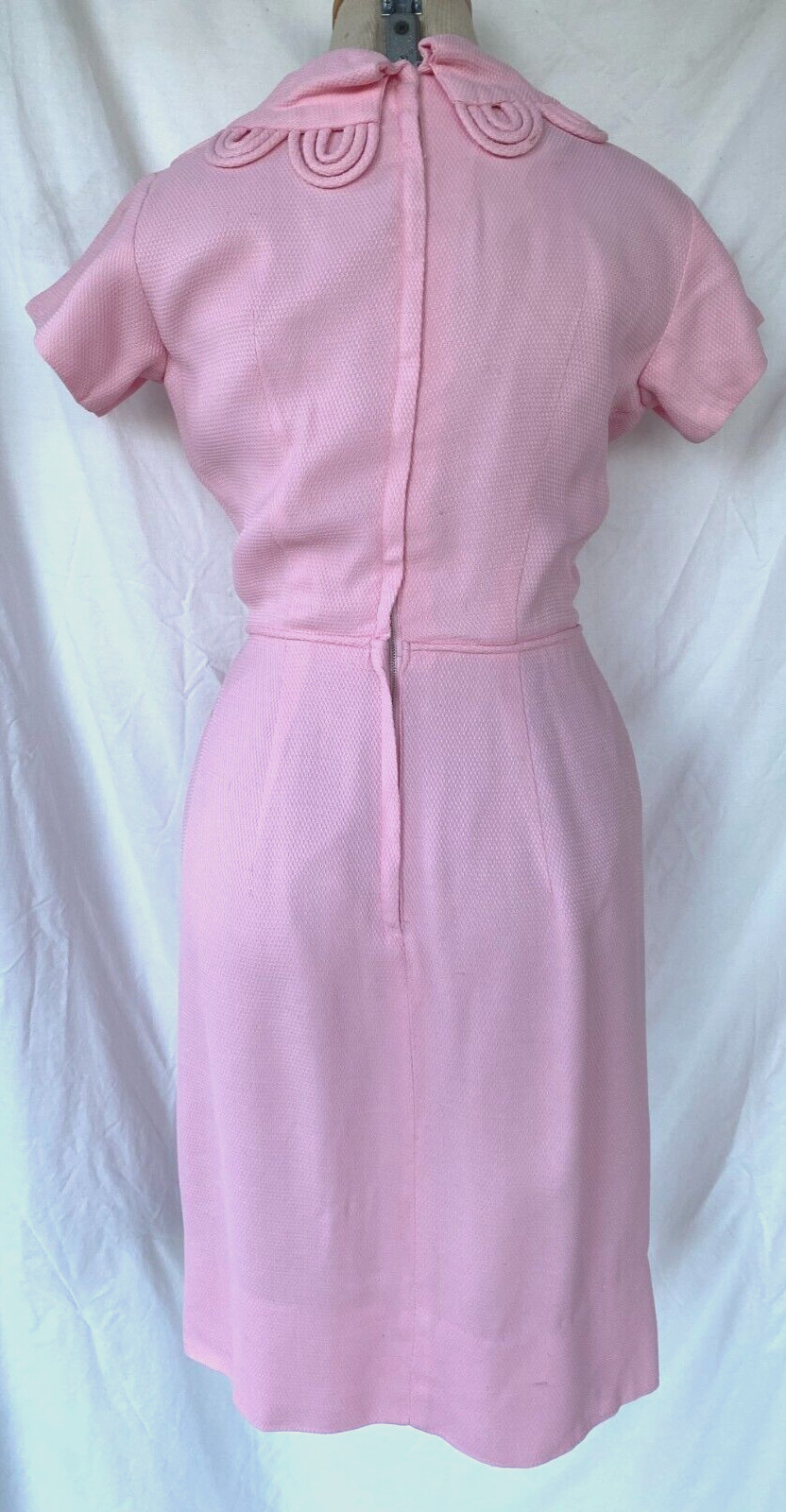 VTG 50s 60s..SABA..COTTON..LIGHT PINK..BOMBSHELL..DRESS..sz S / M