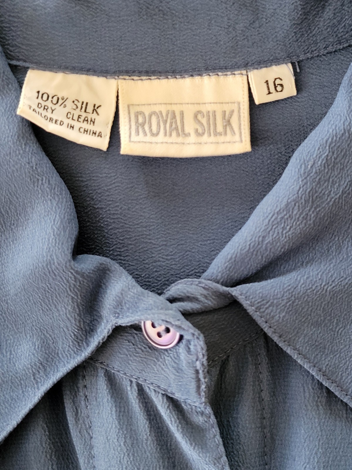 Vtg Royal Silk + others 100% SILK: 1 Dress sz 16, 4 Blouses sz 16,XL one owner