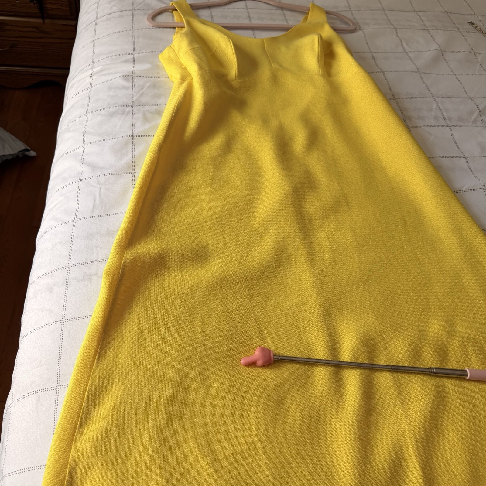 Vintage Carol Brent 60s Yellow Open Back Mod Dress A-Line Sleeveless Size S
