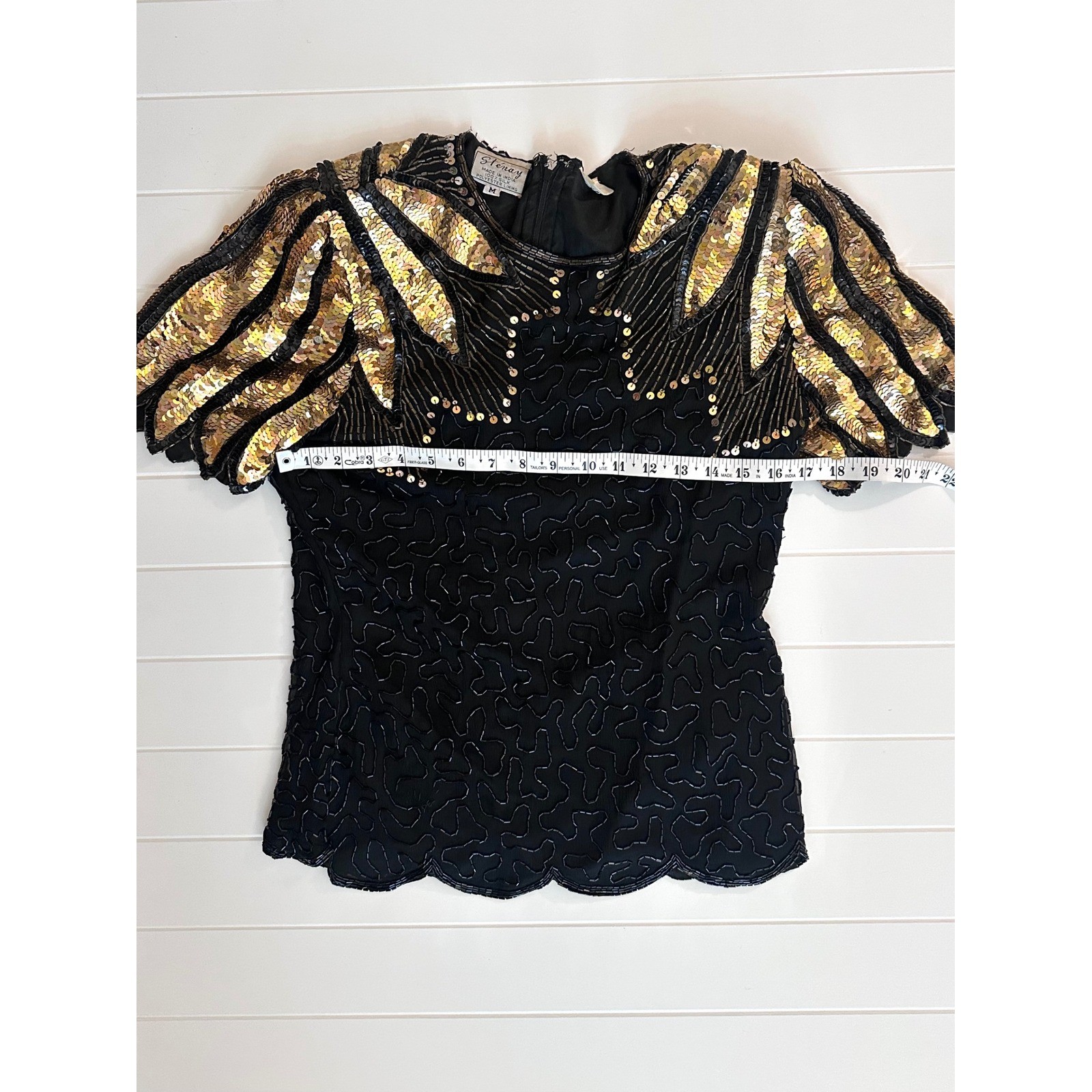 Vintage Stunning Gatsby Art Deco Stenay Beaded Top Gold Evening main character M
