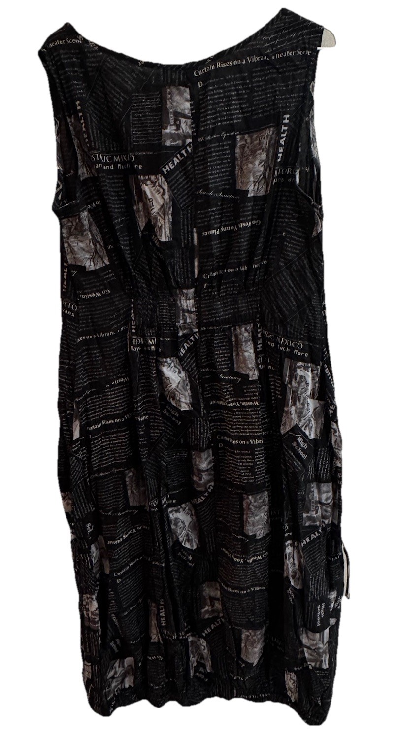 Vintage Connie’s Moon LightBalloon Dress Large Cinch Hem Patch Pockets Lagenlook