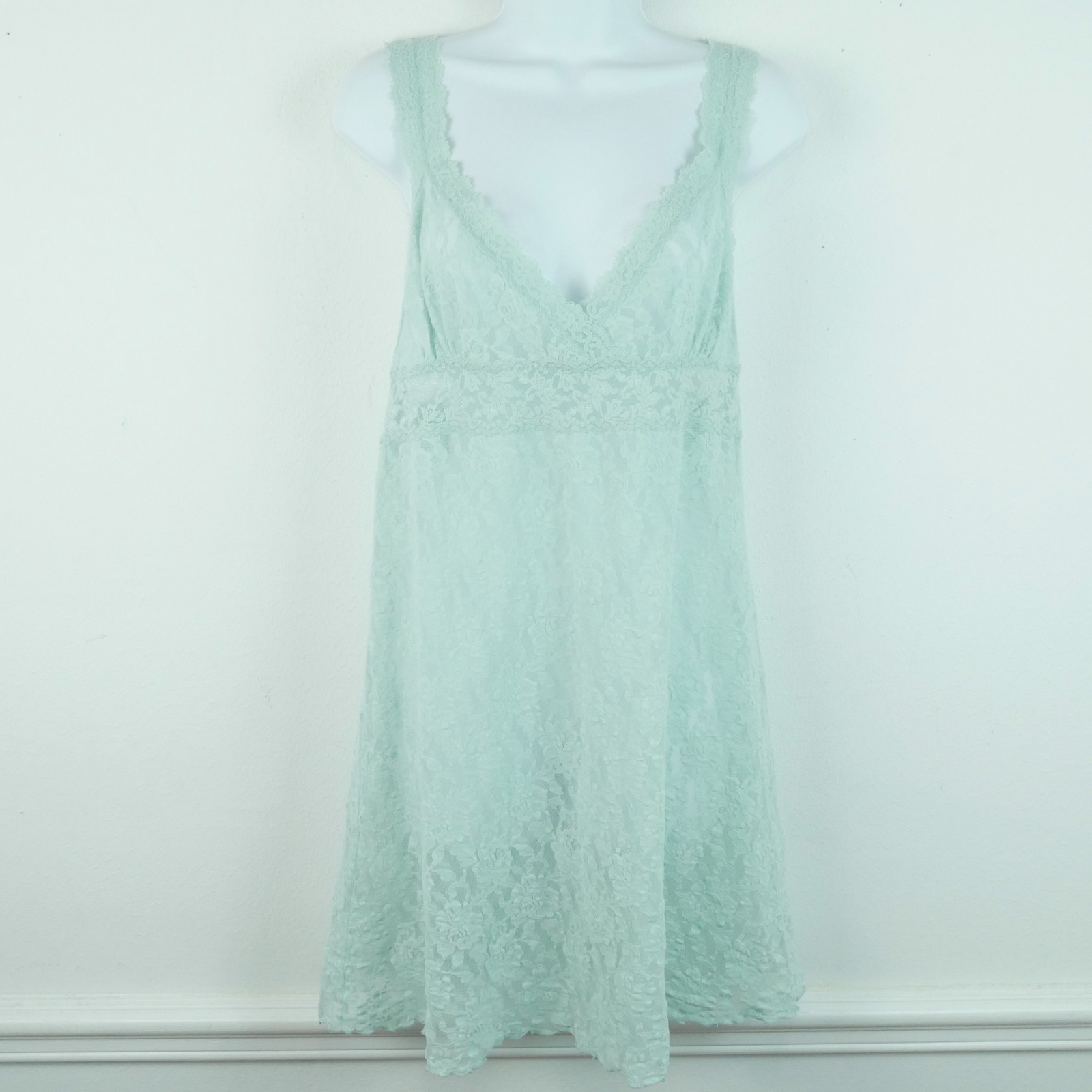 Vintage Hanky Panky Lace Slipdress L Sheer Nightgown Babydoll Y2K USA Coquette