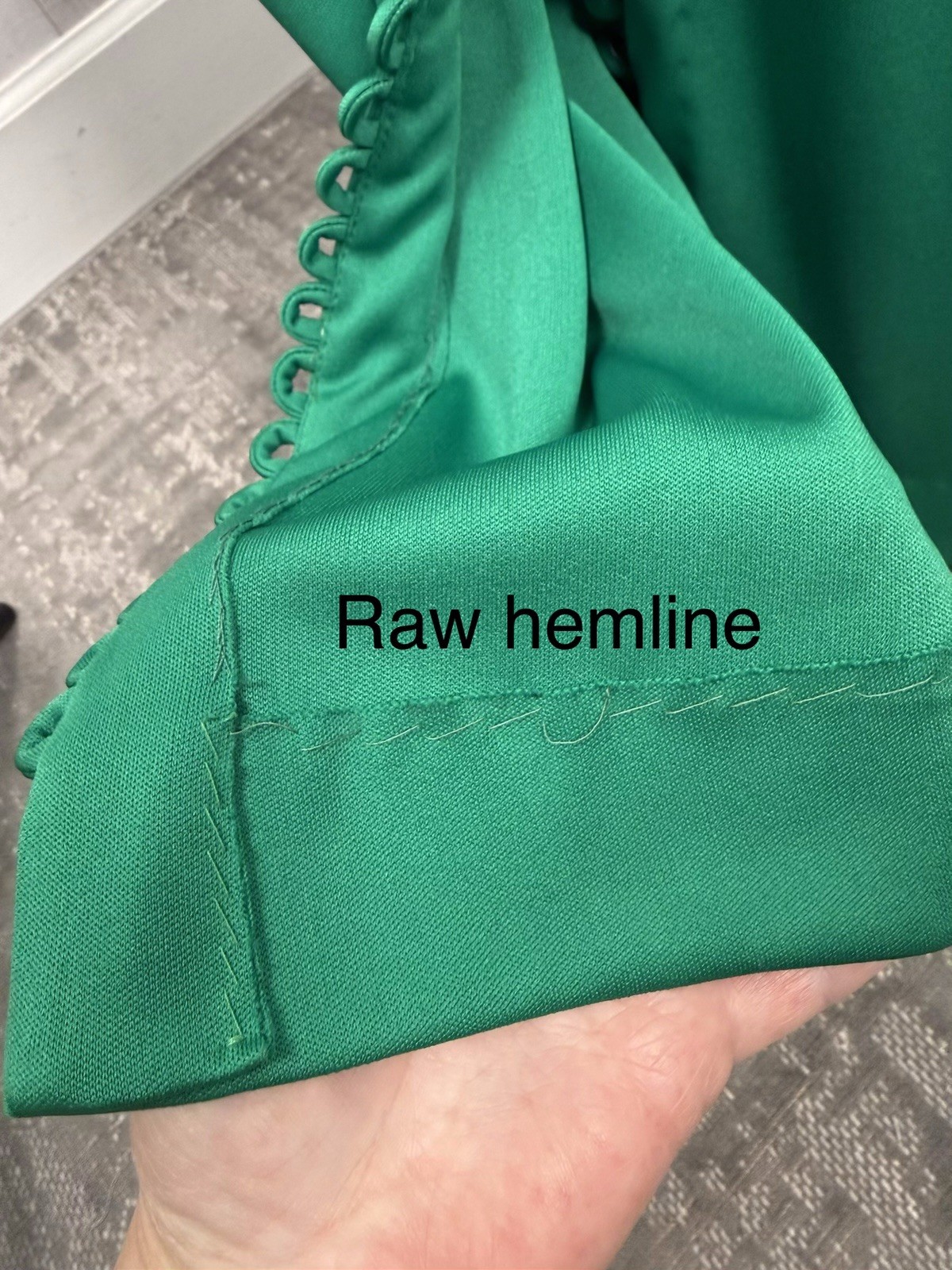 Vintage 1970s MOD Emerald Green Maxi Gown Elegant Poly Retro Size L/12