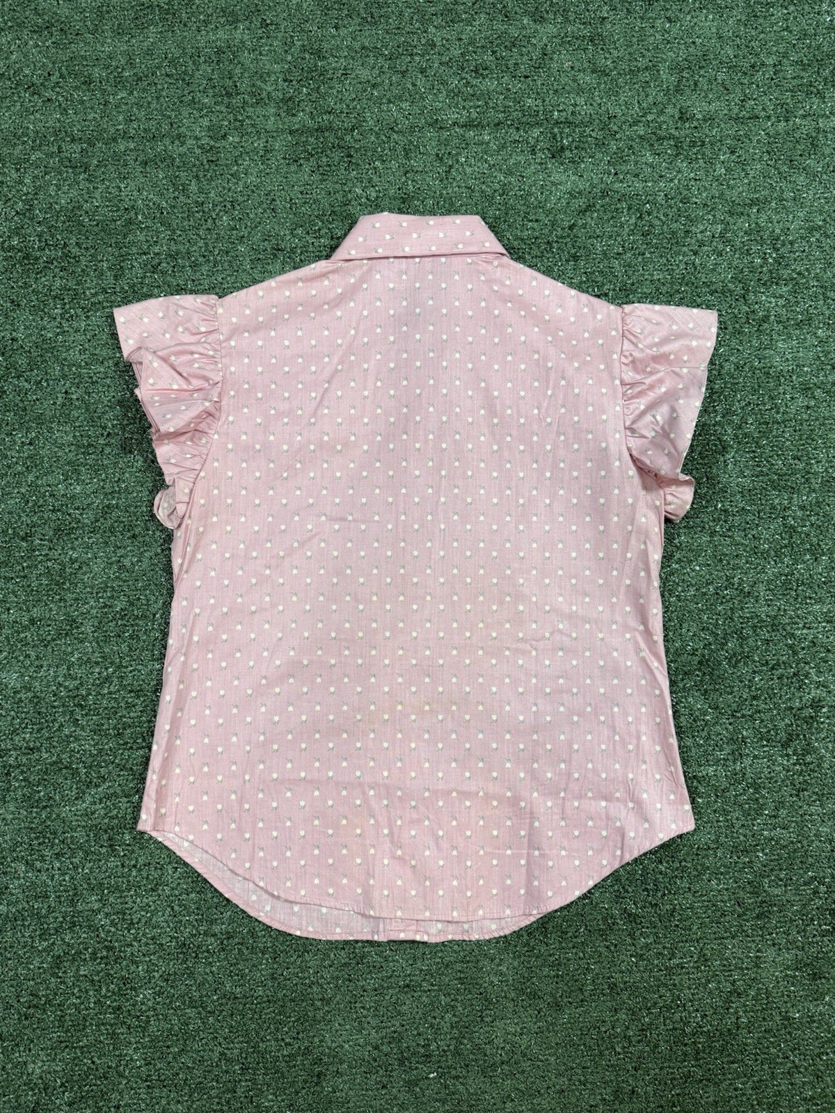 80s Vintage Panhandle Slim Woman’s Western Pearl Snap Pink Shirt Size 12 USA