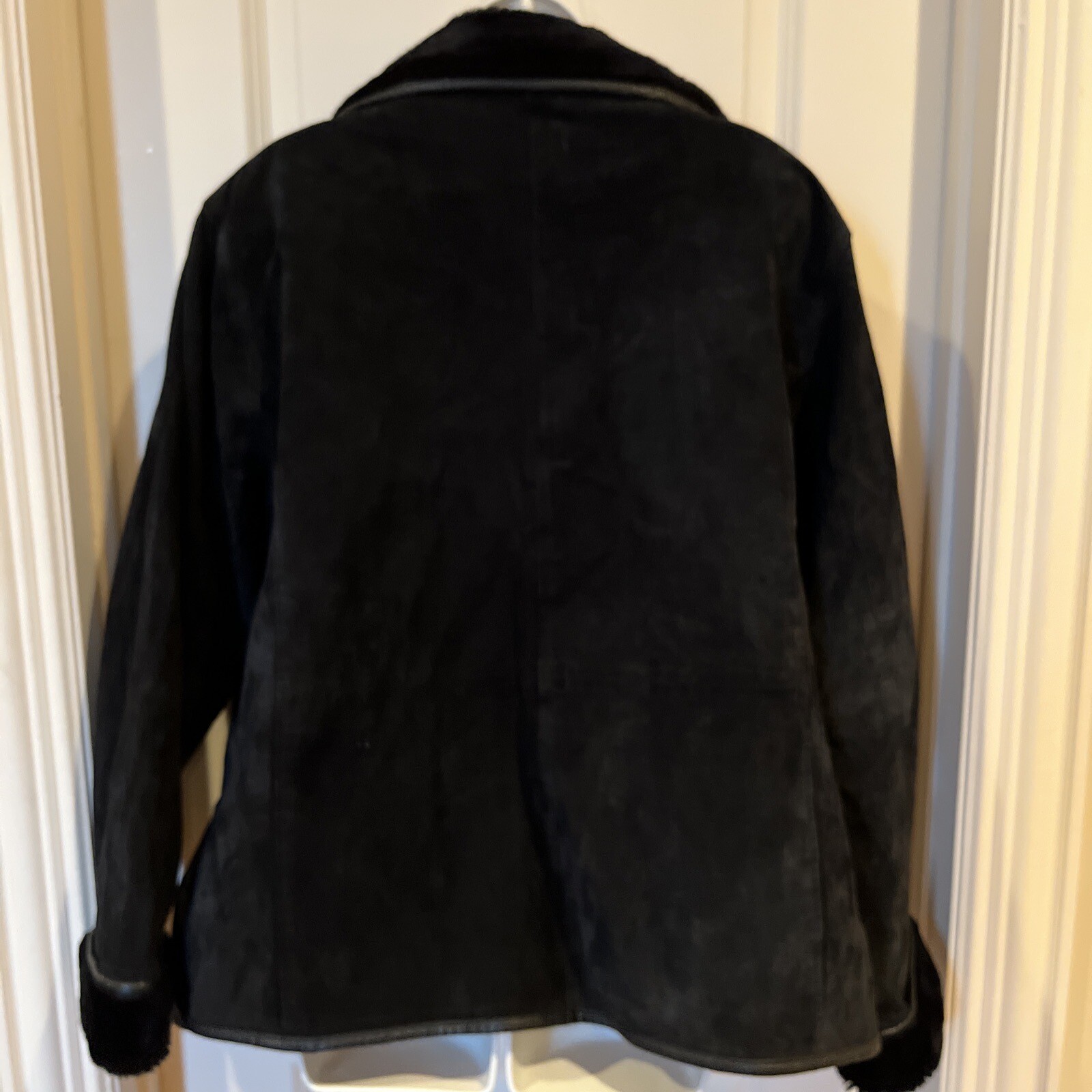 VINTAGE RARE VENEZIA SUEDE FAUX FUR LINED JACKET Y2K 90’s GRUNGE SIZE 18 / 20 2X