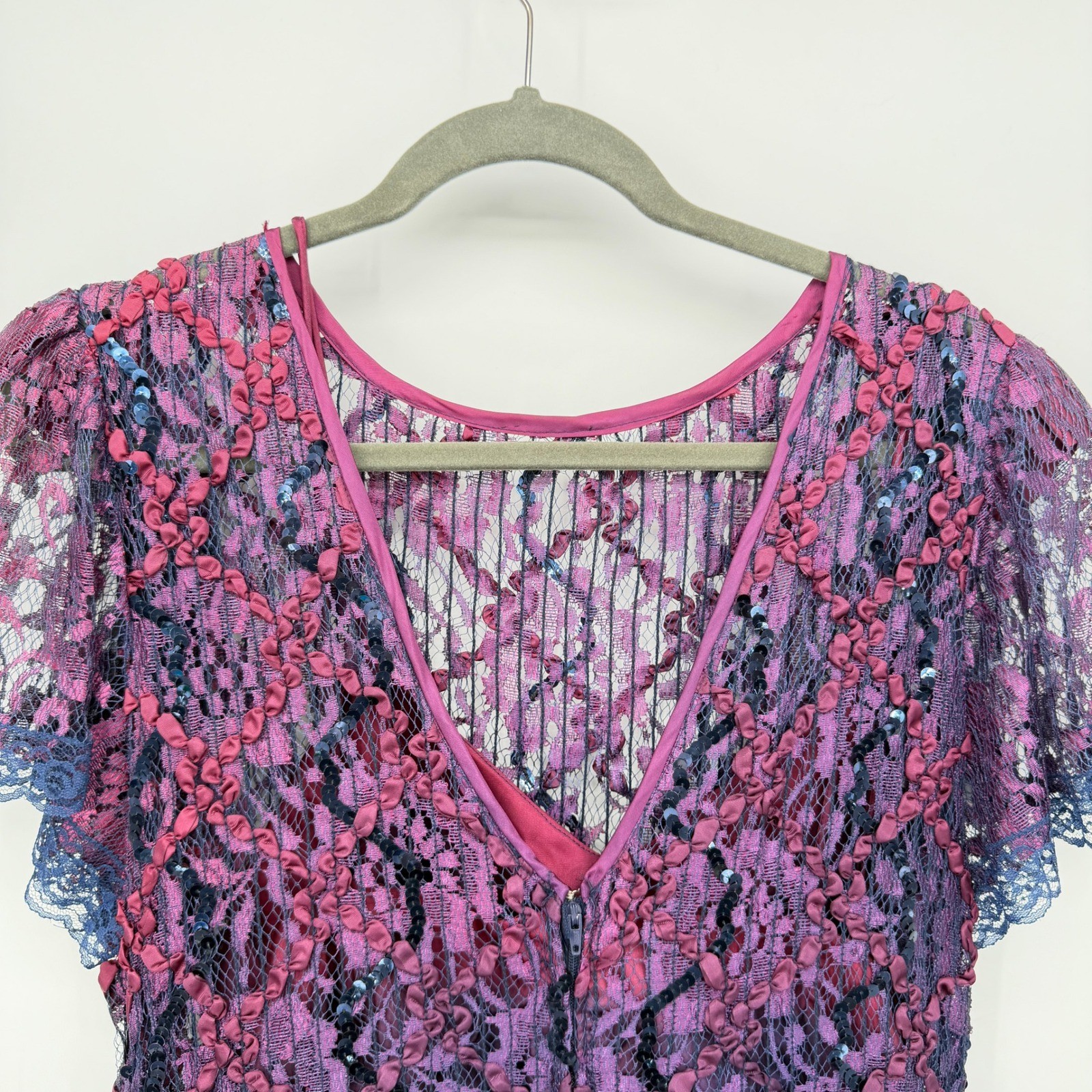 HW Collections VTG Fairy Core Formal Lace Drop Waist Whimsygoth Dress Sz 16**