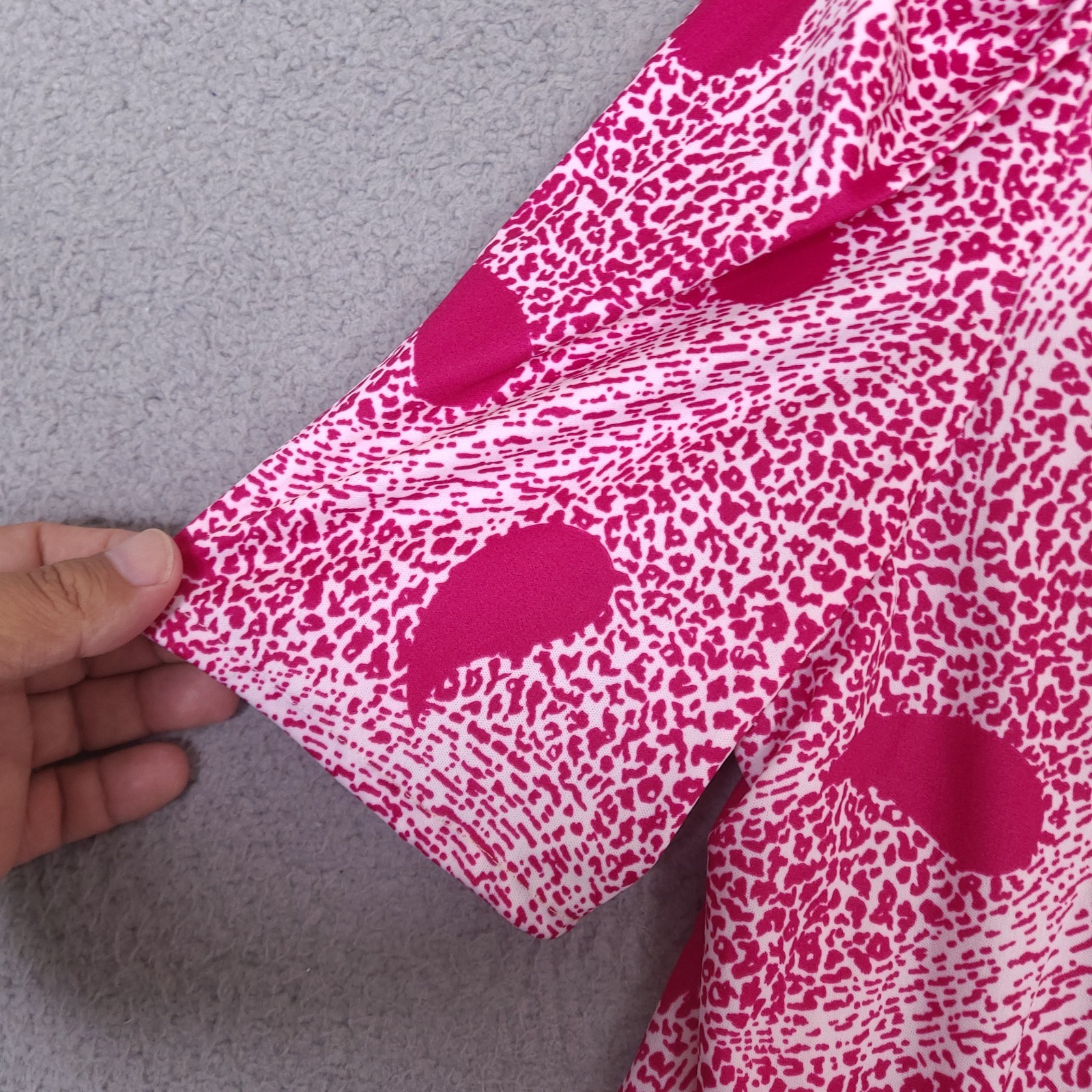 Vintage 80s Glamax Women’s Dress Size 15-16 Fuchsia Pink white