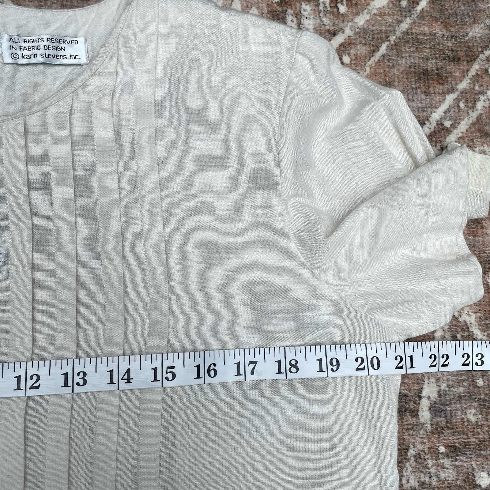 Cottagecore Prairie White Embroidered Midi Dress Pintuck Linen Blend Karin Steve