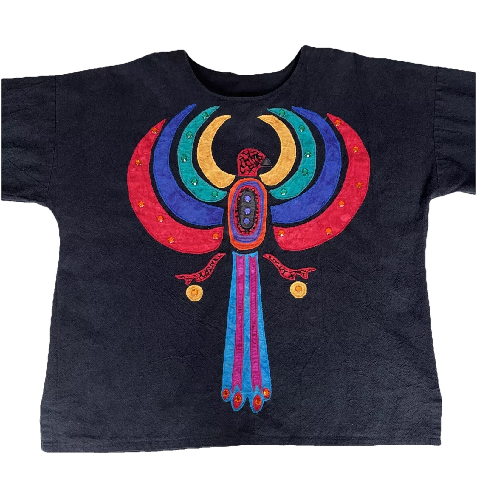 Vintage Alfredo’s Wife Top Shirt Size Medium Phoenix Fire Bird RARE 70s 80s Boho