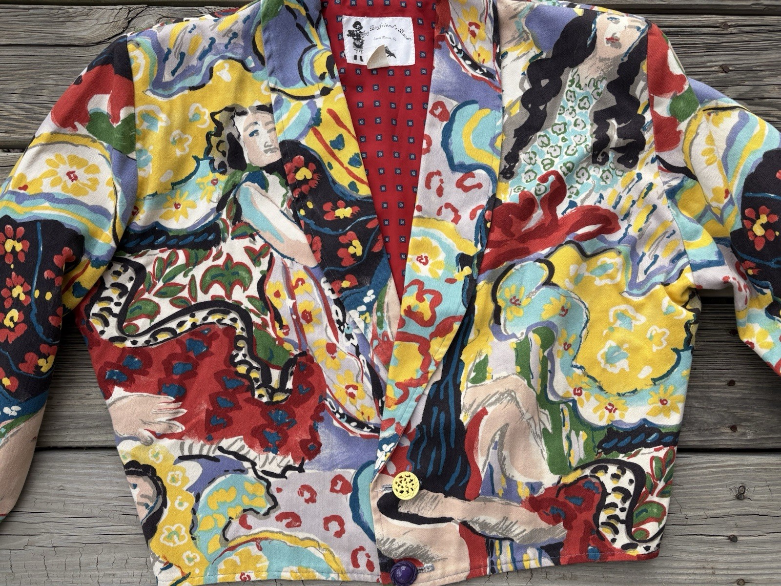 Vintage~Artsy My Boyfriend’s Back /Santa Monica, California Custom Ladies Blazer