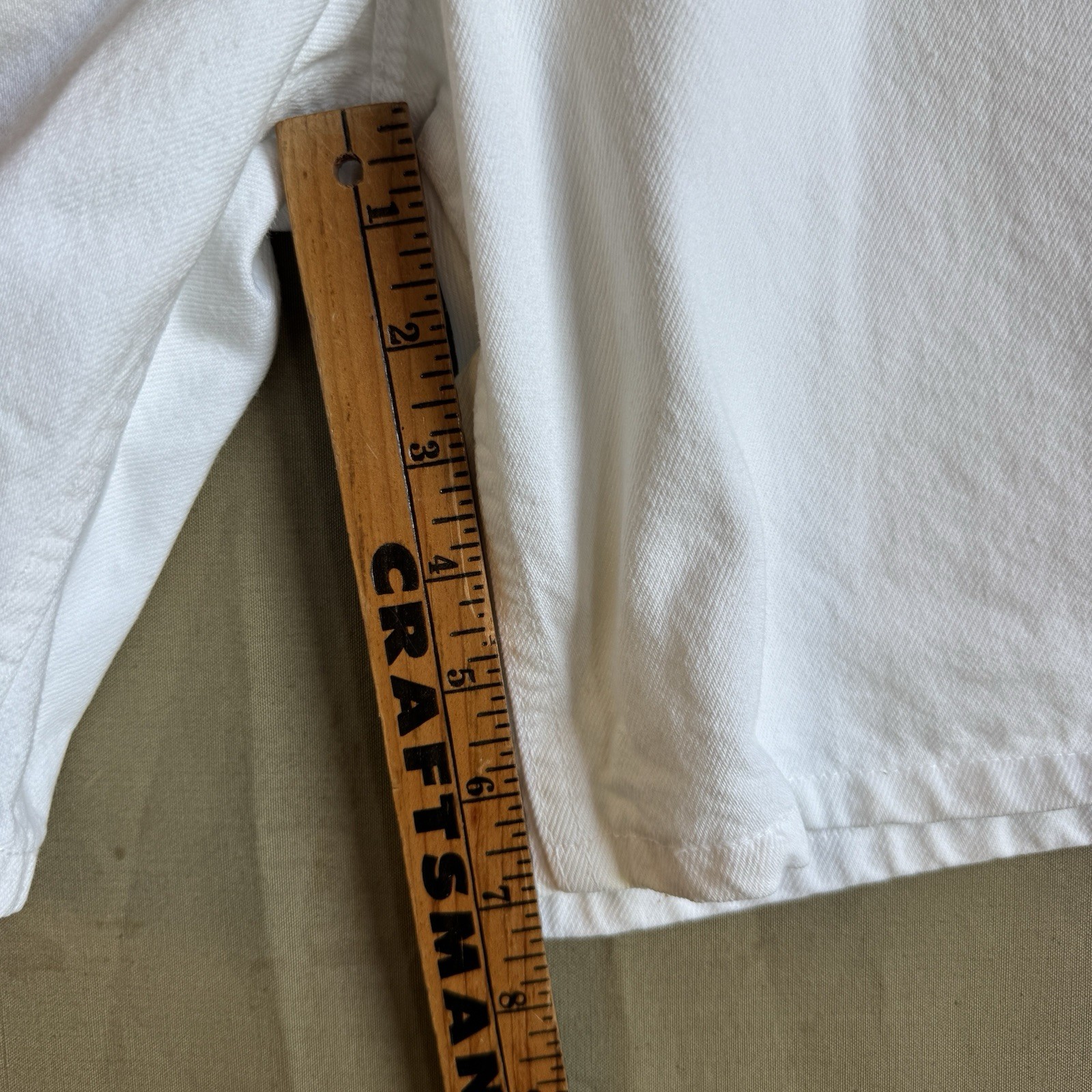 Vintage Levi’s 551 White Denim Jean Jorts Shorts USA Sz 14 Measures 32 x 7