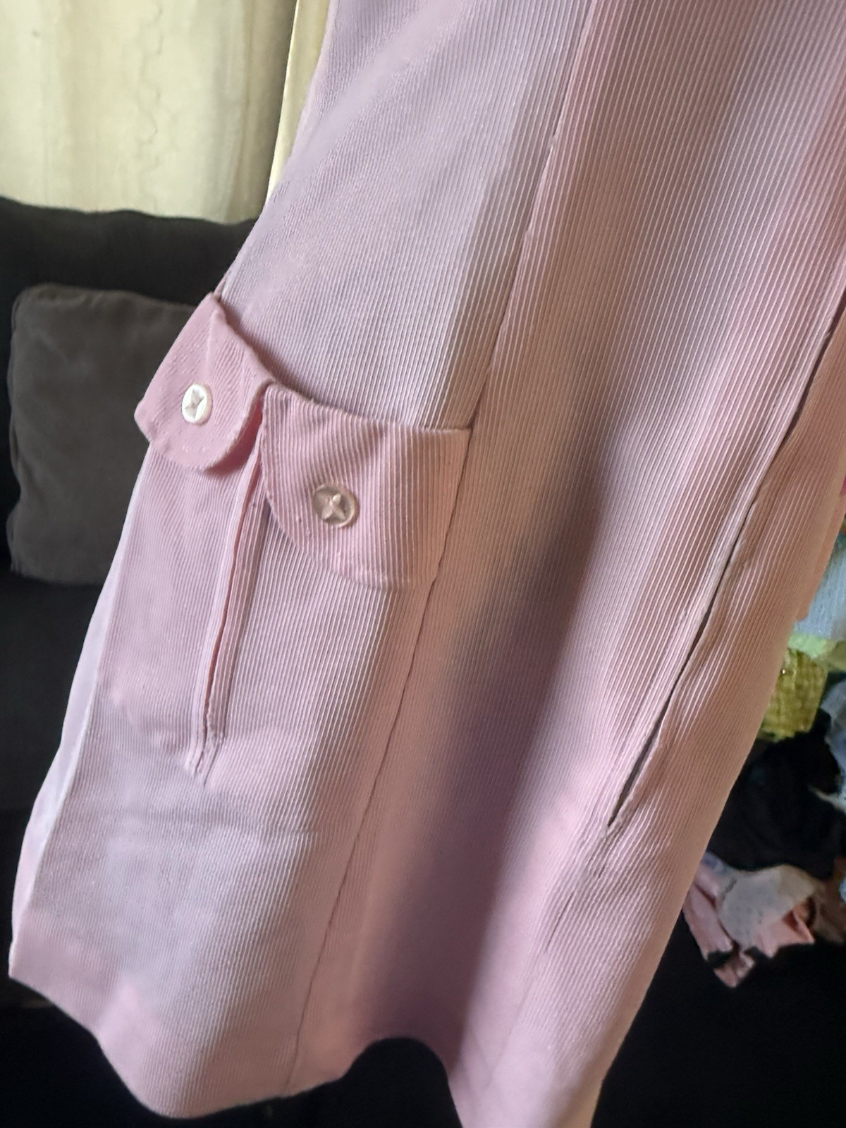 Vintage White Swan Uniform Pink Dress Size L Collar