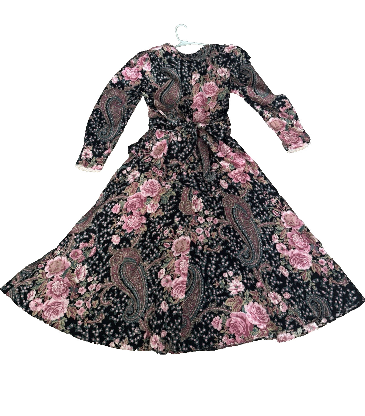 VTG Dawn Joy Maxi Dress Size 11/12 Floral Paisley Lace Maxi Dress