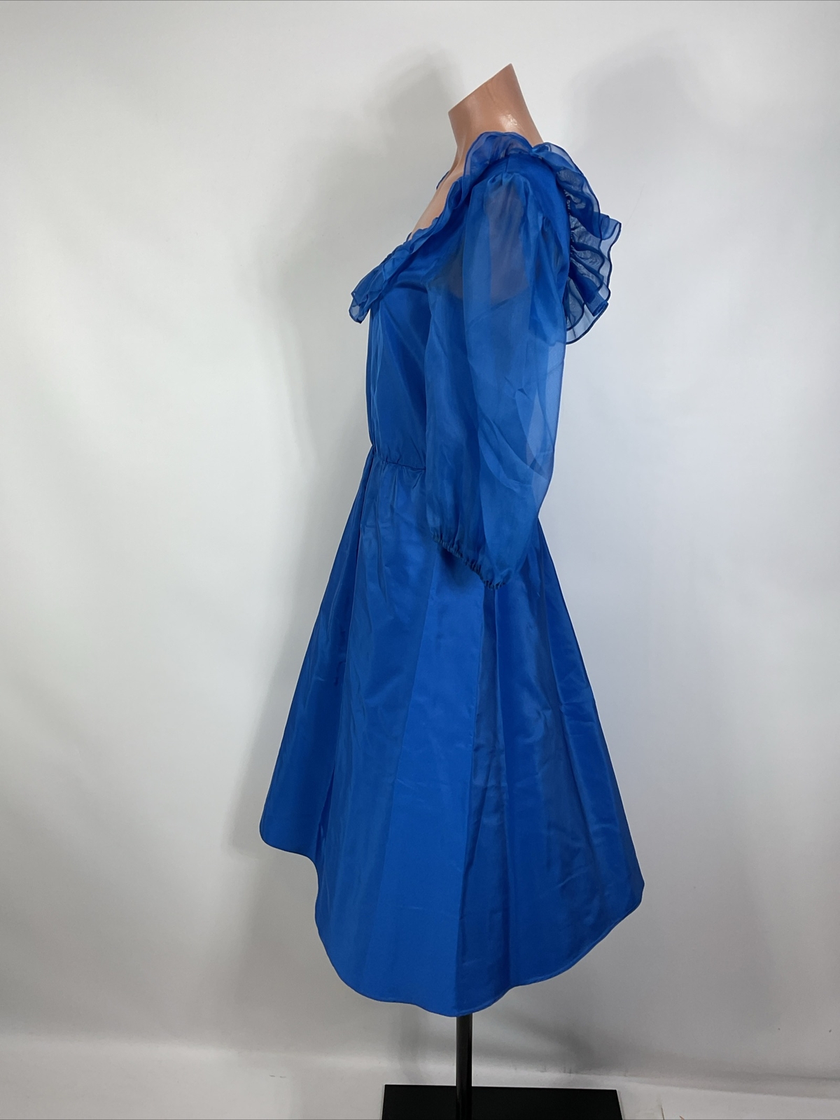 Vintage 70’s Jerell Of Texas Blue Illusion Sleeve Dress Prairie 9 Party Boho