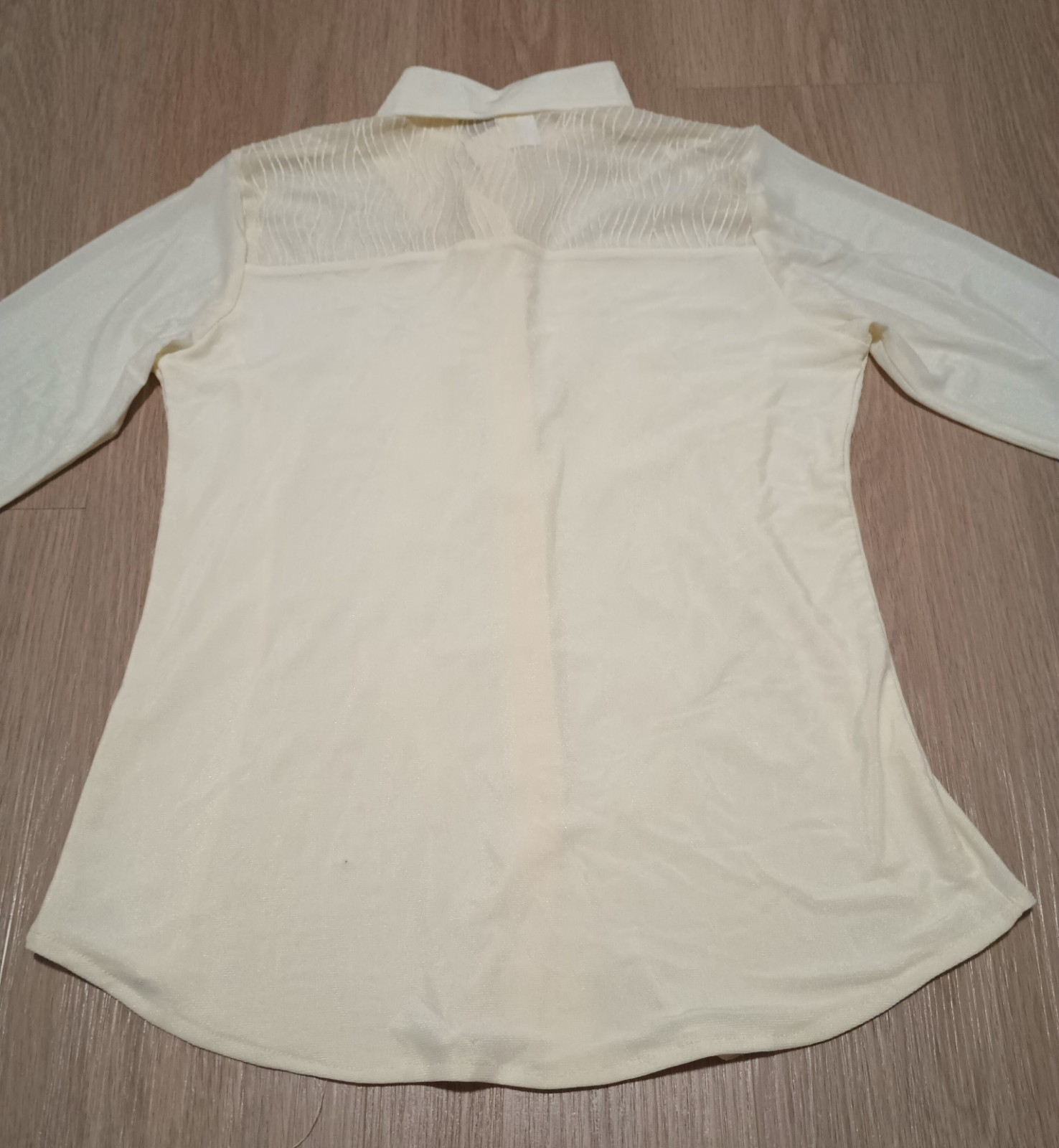 Vtg 70s Stretchy Mesh Sparkly Beaded Lemon Yellow Western Dance Country Top M
