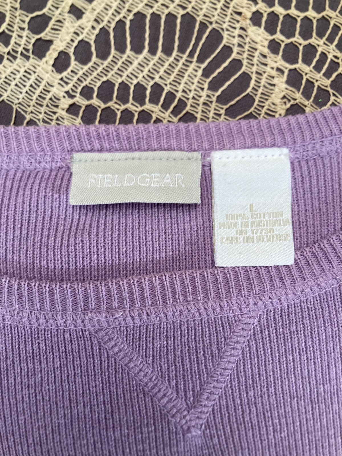 Vintage Purple Knit Top Size XL Y2K 2000s Retro Lilac Classic Casual Long Sleeve