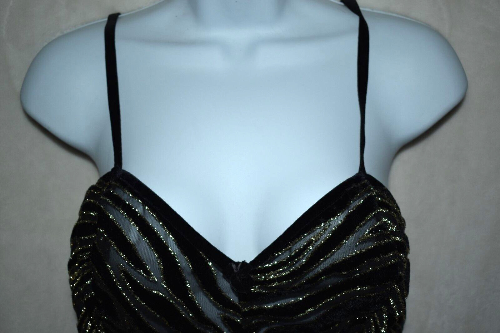 Vintage MAIDENFORM Velvet Gold Metallic Mesh Bodysuit Slip Teddy sz S