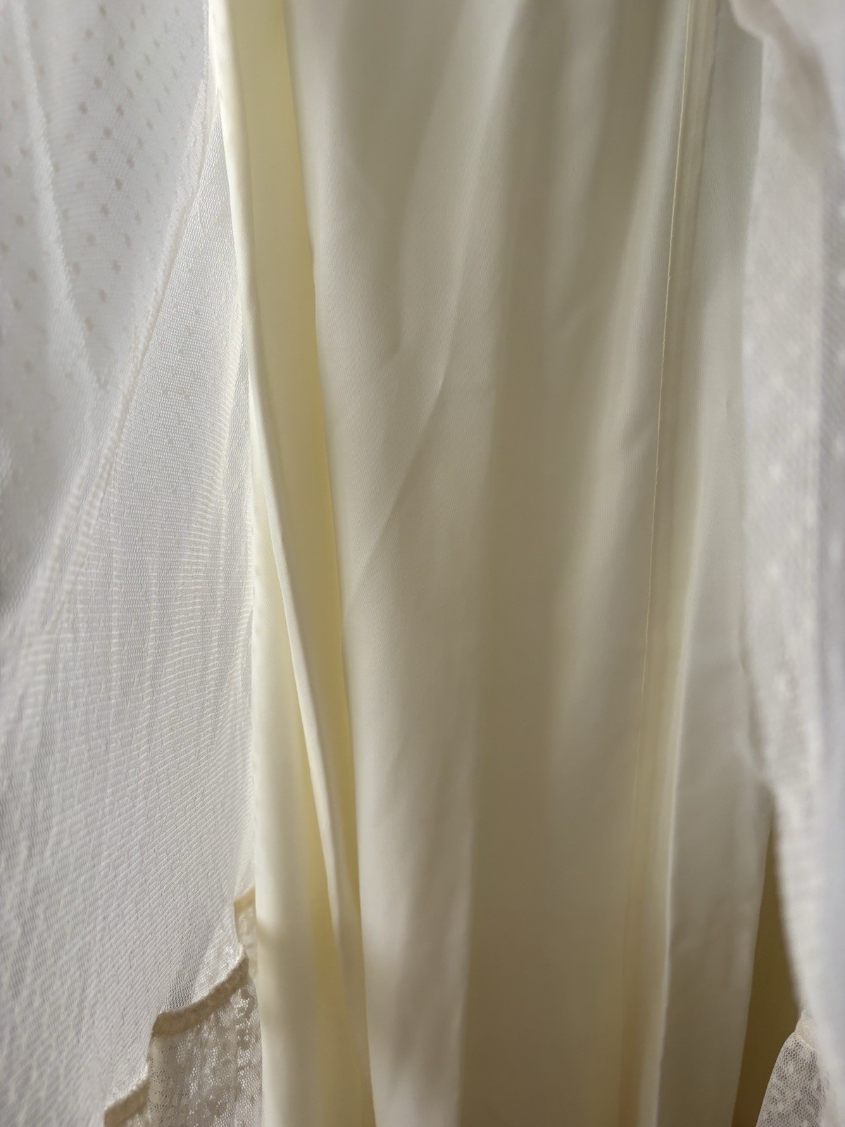 Vtg Swiss Dot Lace Edwardian Prairie Romantic Ivory WEDDING GOWN Handmade