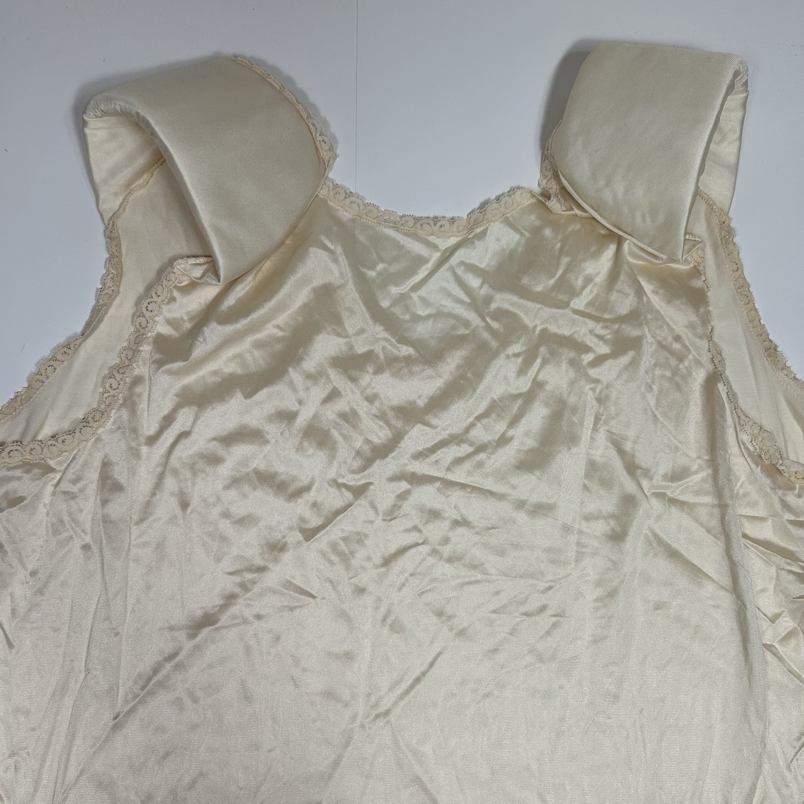 Vtg Jenelle Of California Lingerie Tan Beige Padded Shoulder Tank Top Sz 4X USA