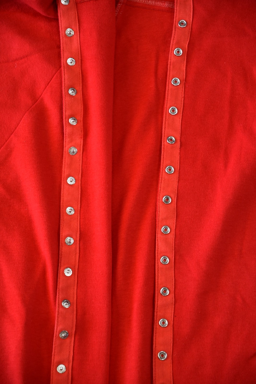 Vintage Betsey Johnson Red Dress 1980’s Punk Label Full Front Button Up M 8-10
