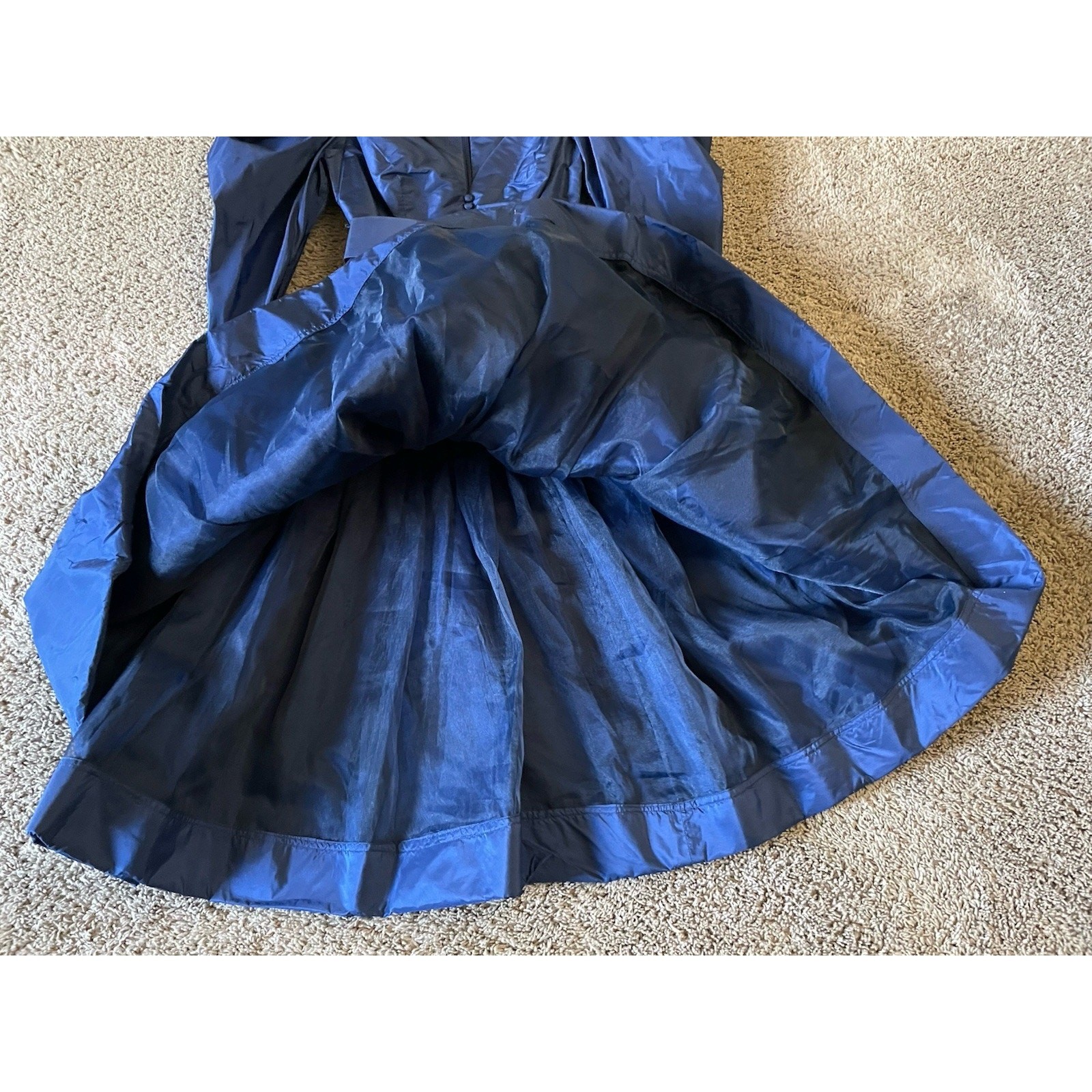Vintage 80s Puff Sleeves Taffeta Full Skirt Prom Party Dress Jill Richards Sz 6