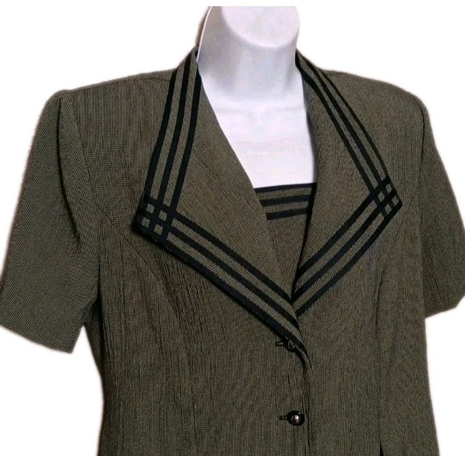 Academia Olive Green Button-Down Maxi Dress Edwardian Victorian Vintage 12P