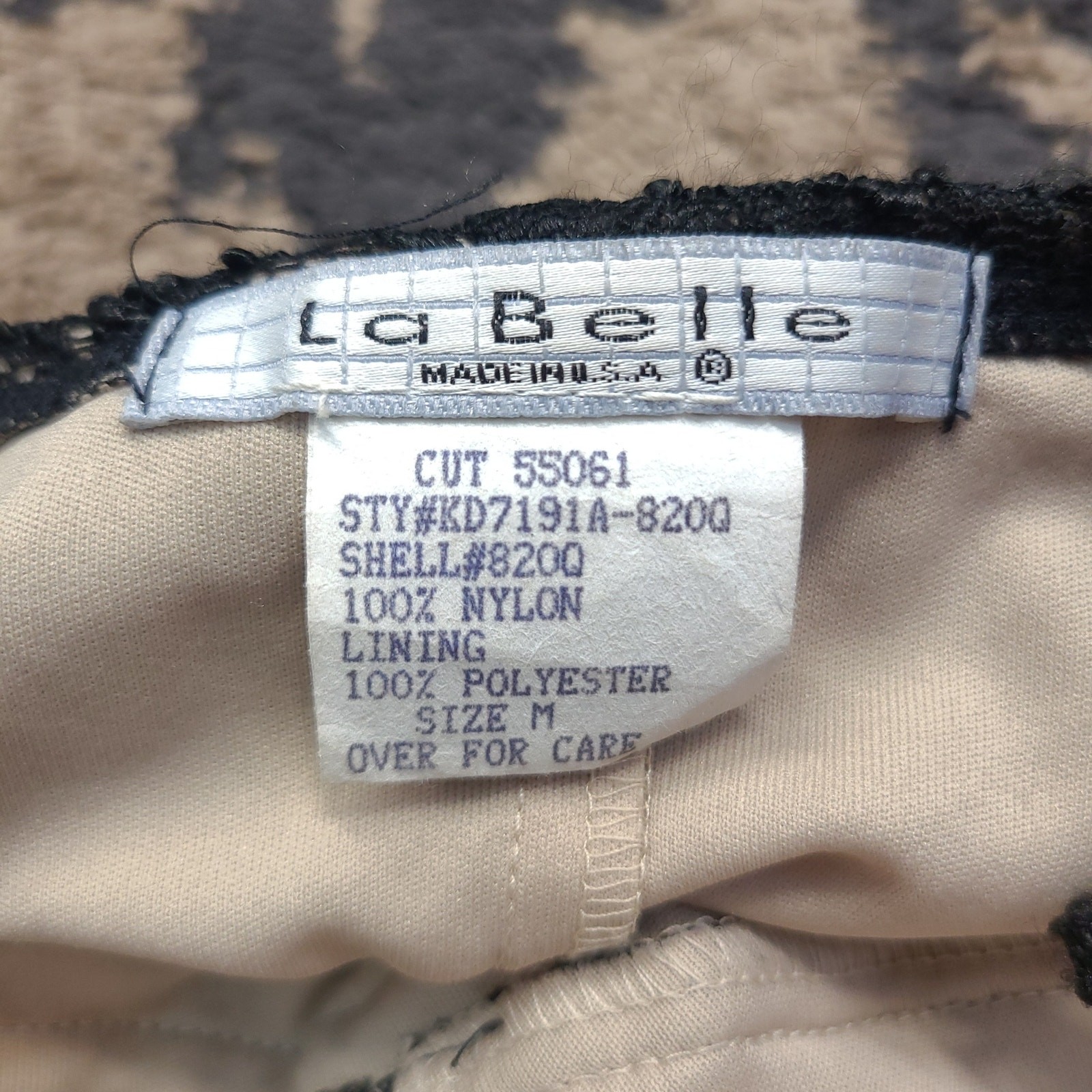 Vintage La Belle Womans Dress Size Med. Made In USA Shell 100% Nylon