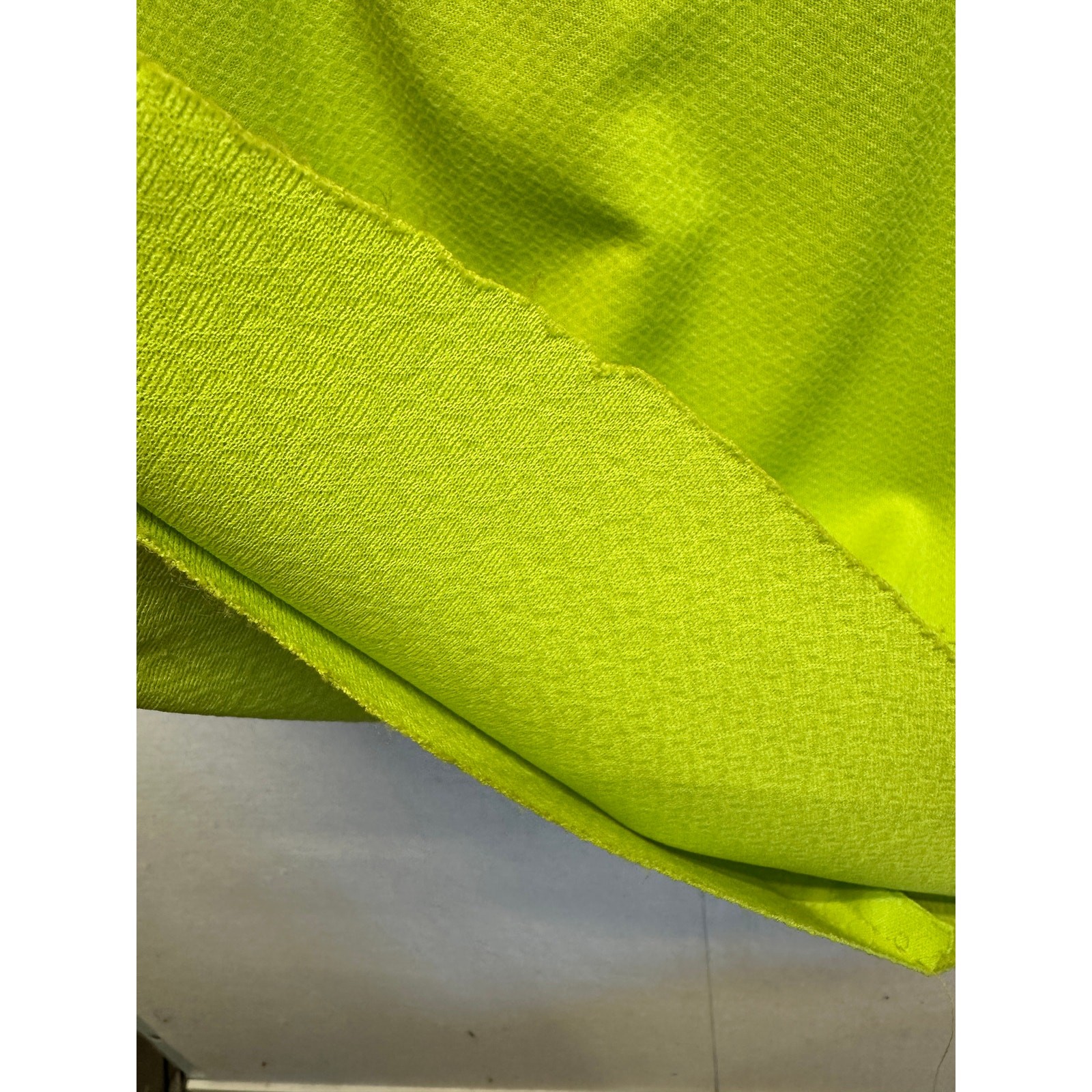 Vintage JCPenney Lime Green Housecoat Dress Front Zip Pockets Medium Cottage