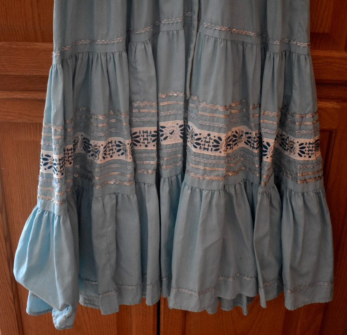 Faye Creations Tucson AZ Blue Square Dance Dress Size Small Western Vintage 50s