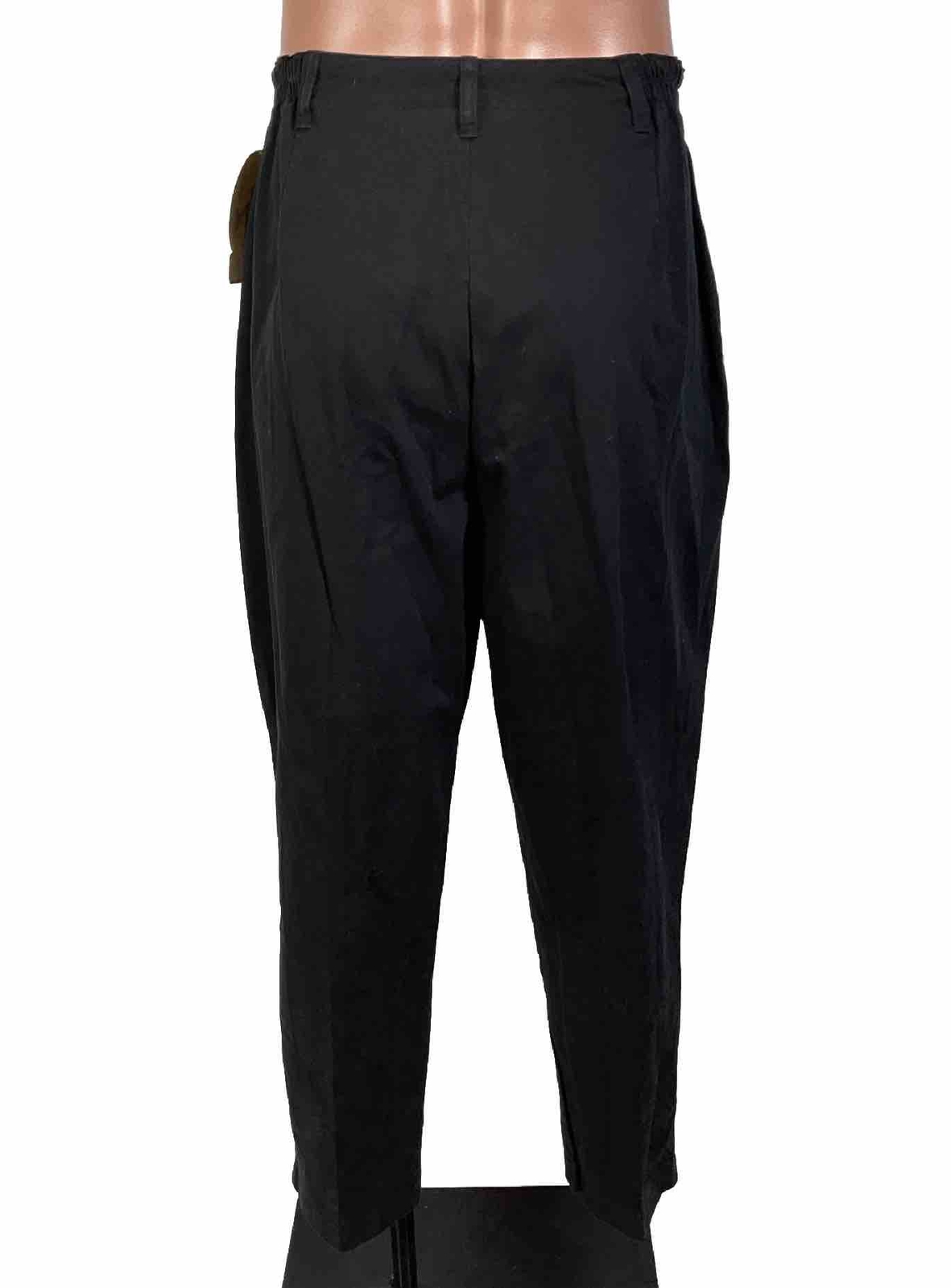 Vintage 90s 80s Cherokee Pleated Pants PLUS 18W Short Black Tapered Chino NEW