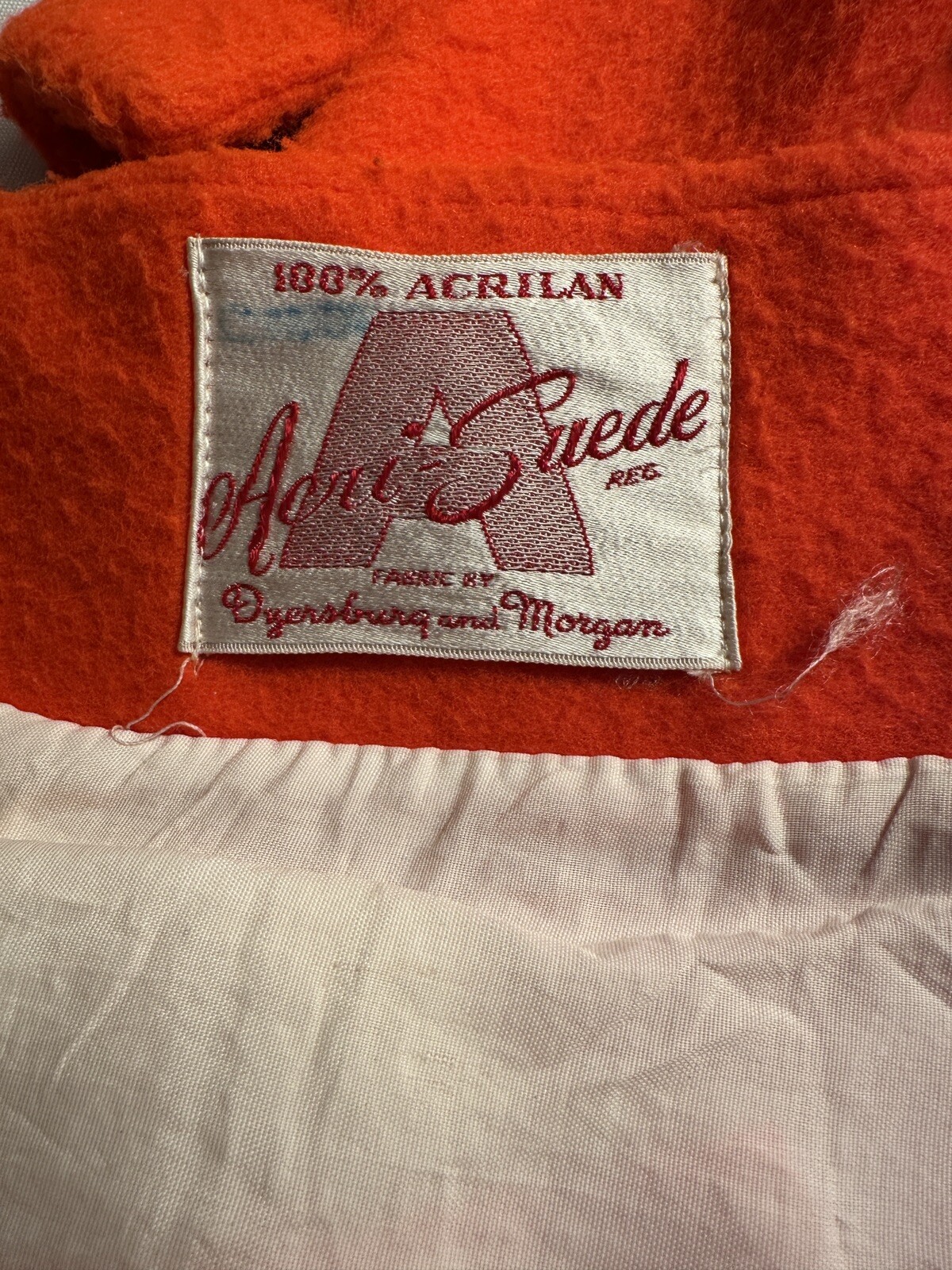 Vtg. Dyersburg & Morgan Coral Parka Coat Jacket w/top Button Aeri-Suede Reg. XS