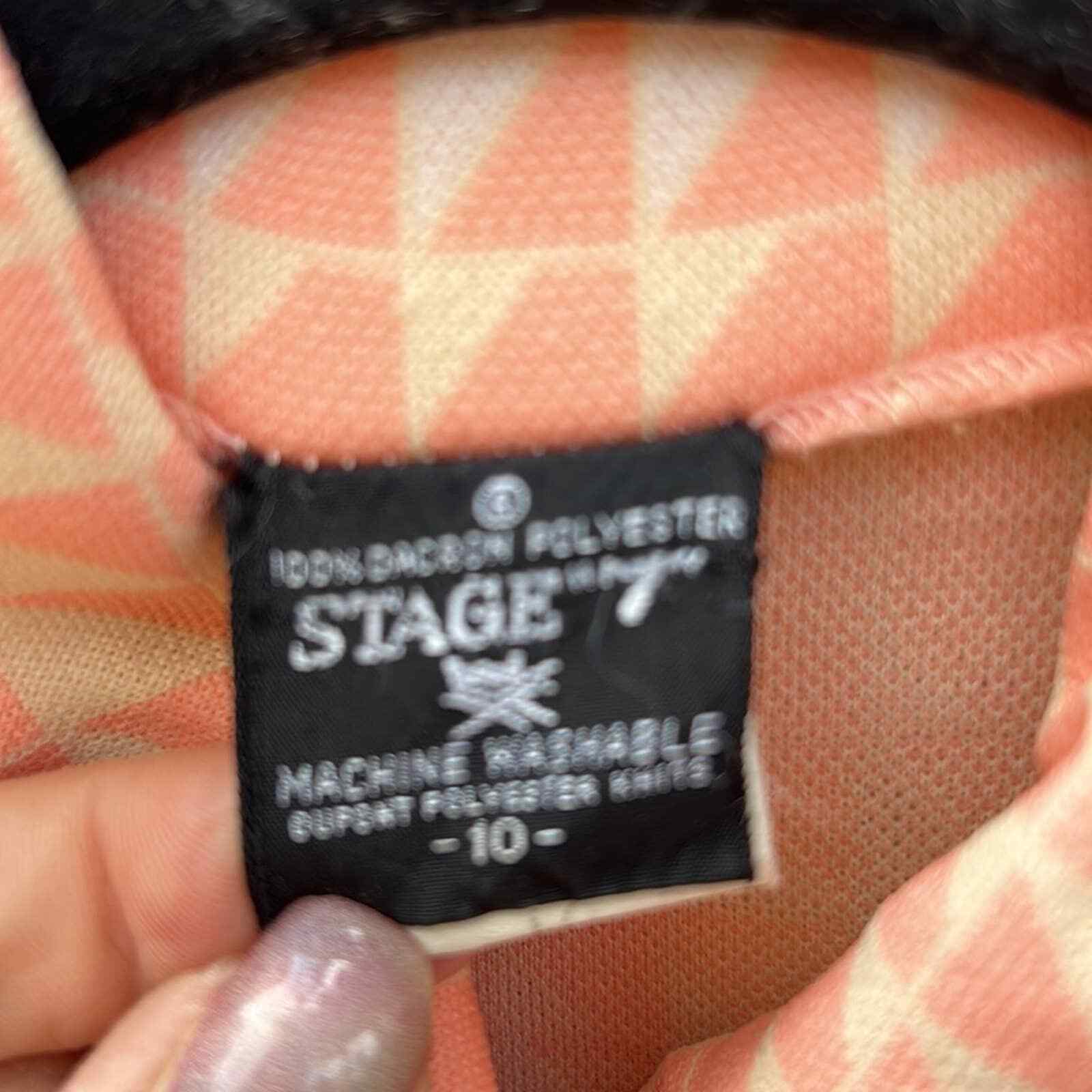 Vintage Stage “7” Peach and Cream Button Up Top
