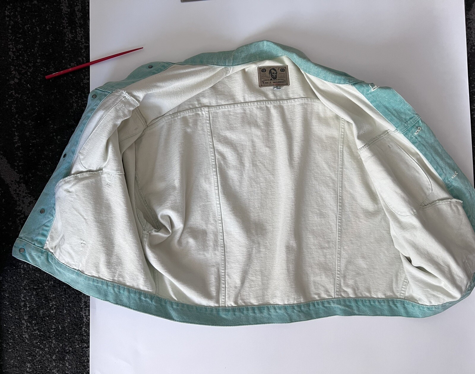 Vintage Et Vous Distressed Denim Jacket And Skirt
