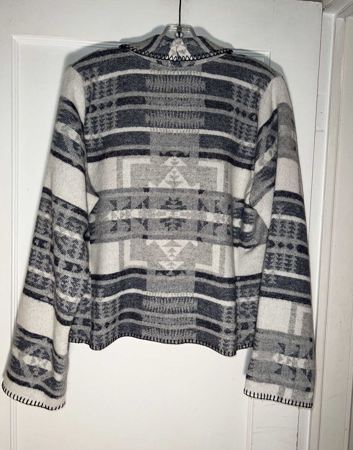 Rhonda Stark Vintage Wool Blend Jacket South Western Aztec Design Size L. c898
