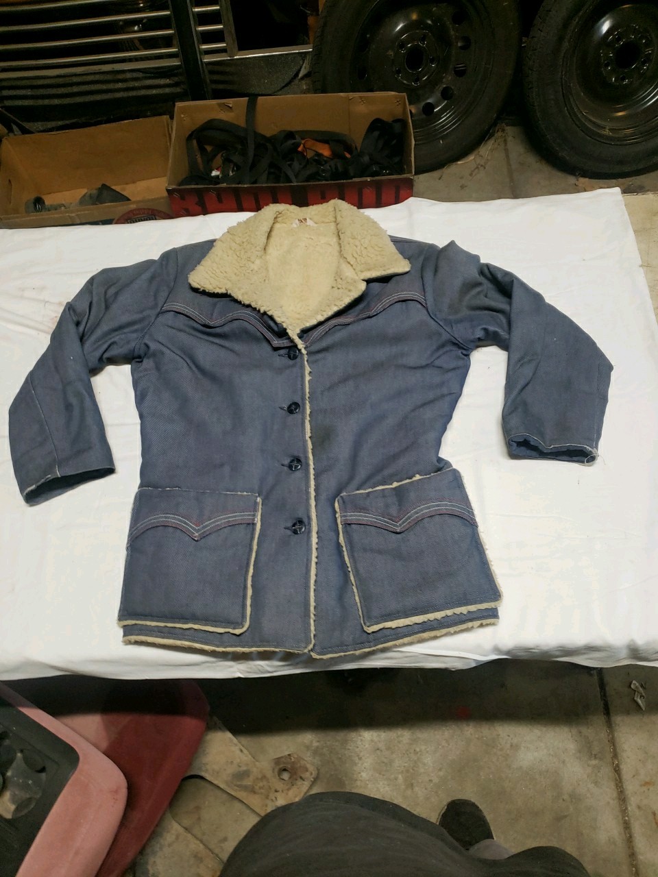 Prior Westerns Denver Vintage Denim Chore Coat Jacket