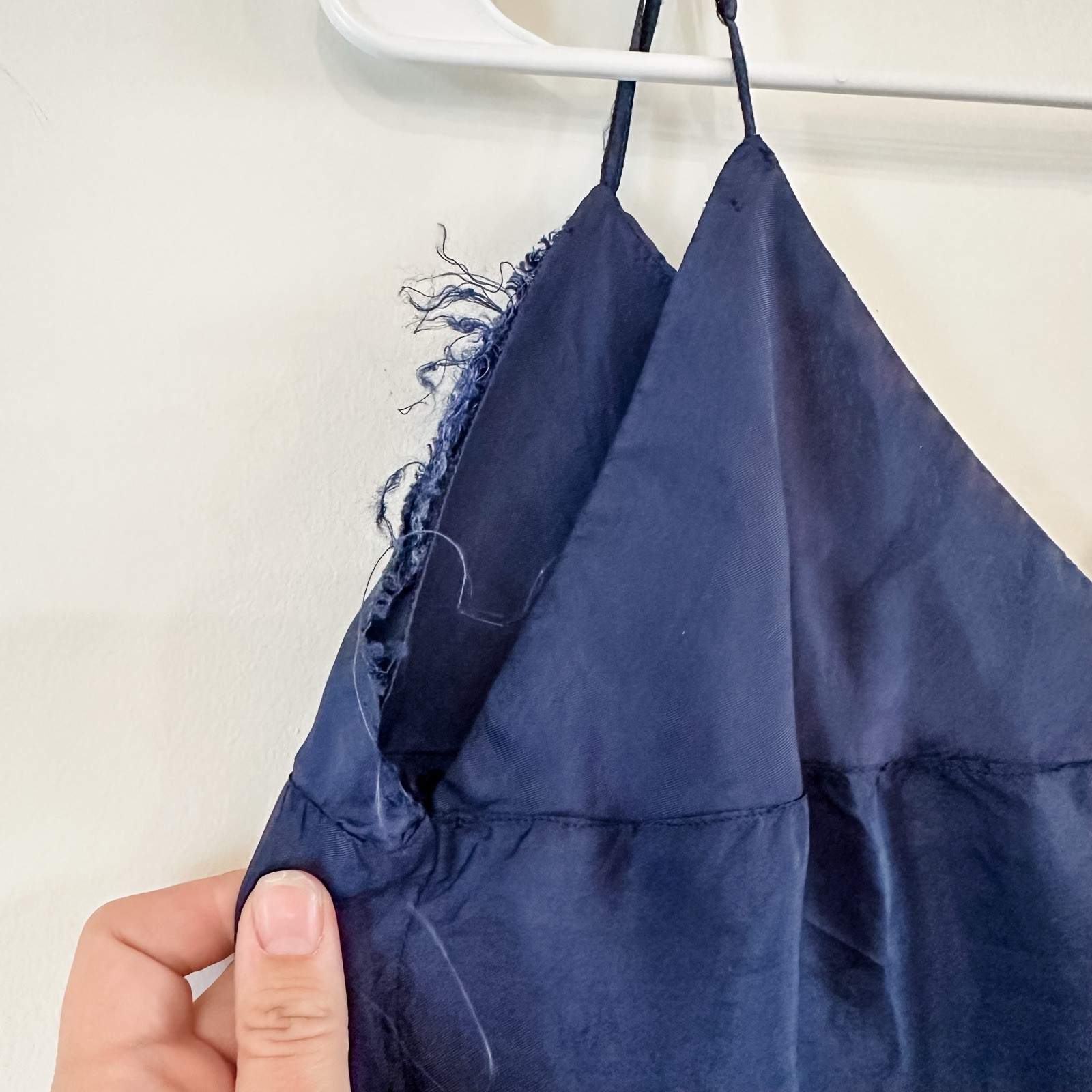 VTG 1940’s Ladies Satin Navy Blue Nightgown Slip Lingerie Large No Tags